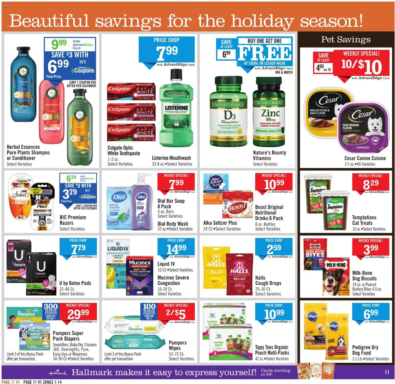 Price Chopper Weekly Ad - valid from 23.11.2025 | Page: 11 | Products: Zinc, Dog Food, Toothpaste, Body Wash