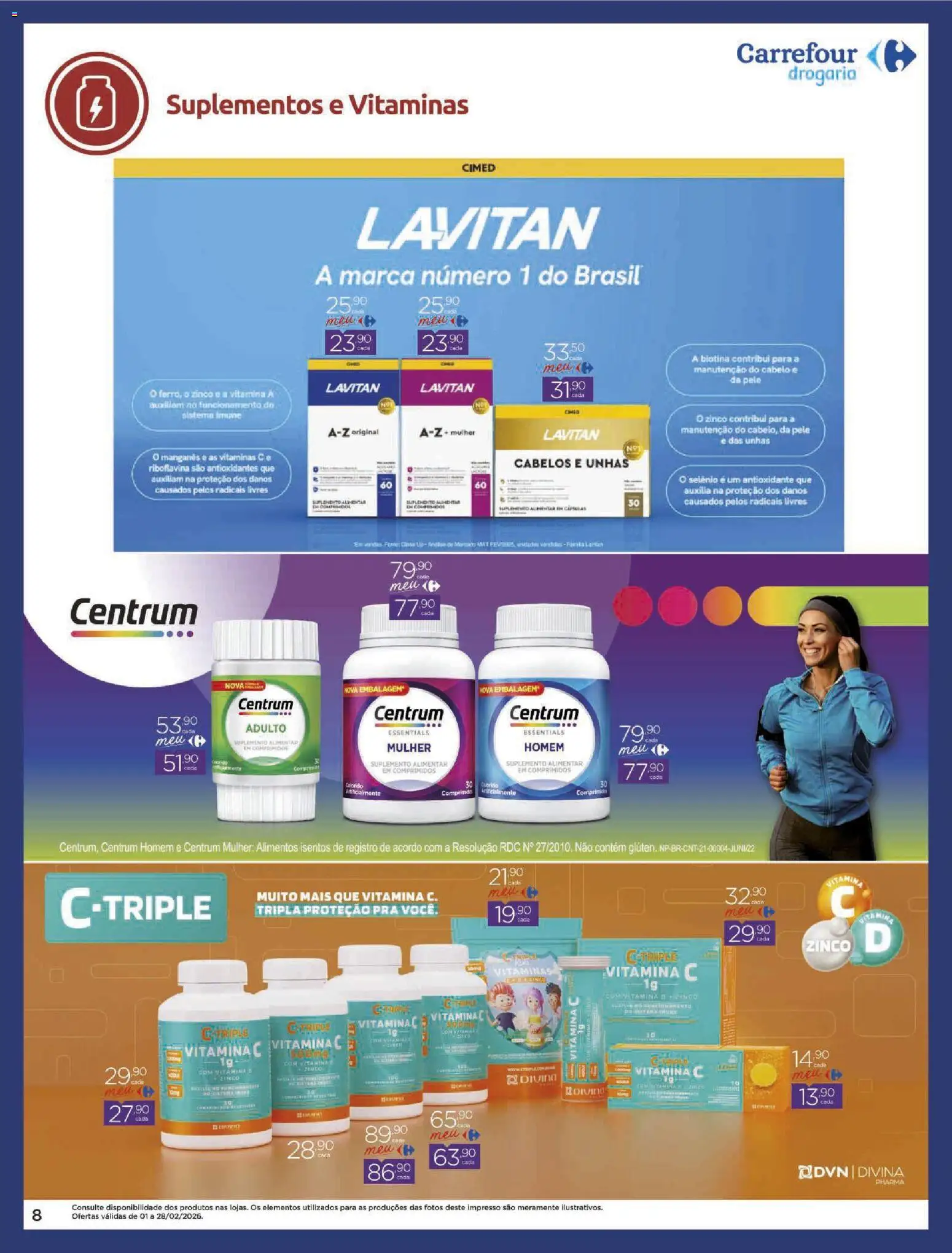 Carrefour Folheto - válido de 01.02.2026 | Página: 8 | Produtos: Suplementos, Vitamina c