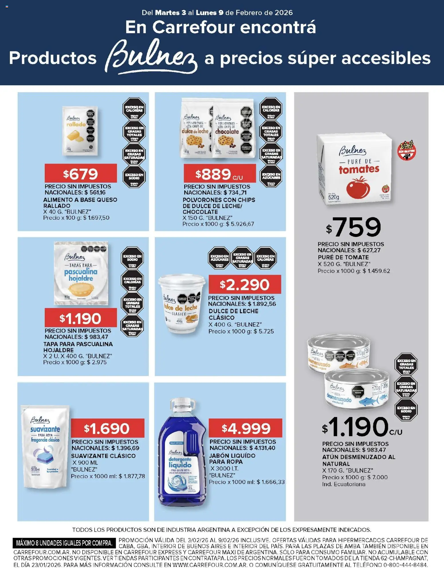 Carrefour ofertas │ válido desde el 03.02.2026 | Página: 15 | Productos: Teléfono, Jabón, Detergente, Queso