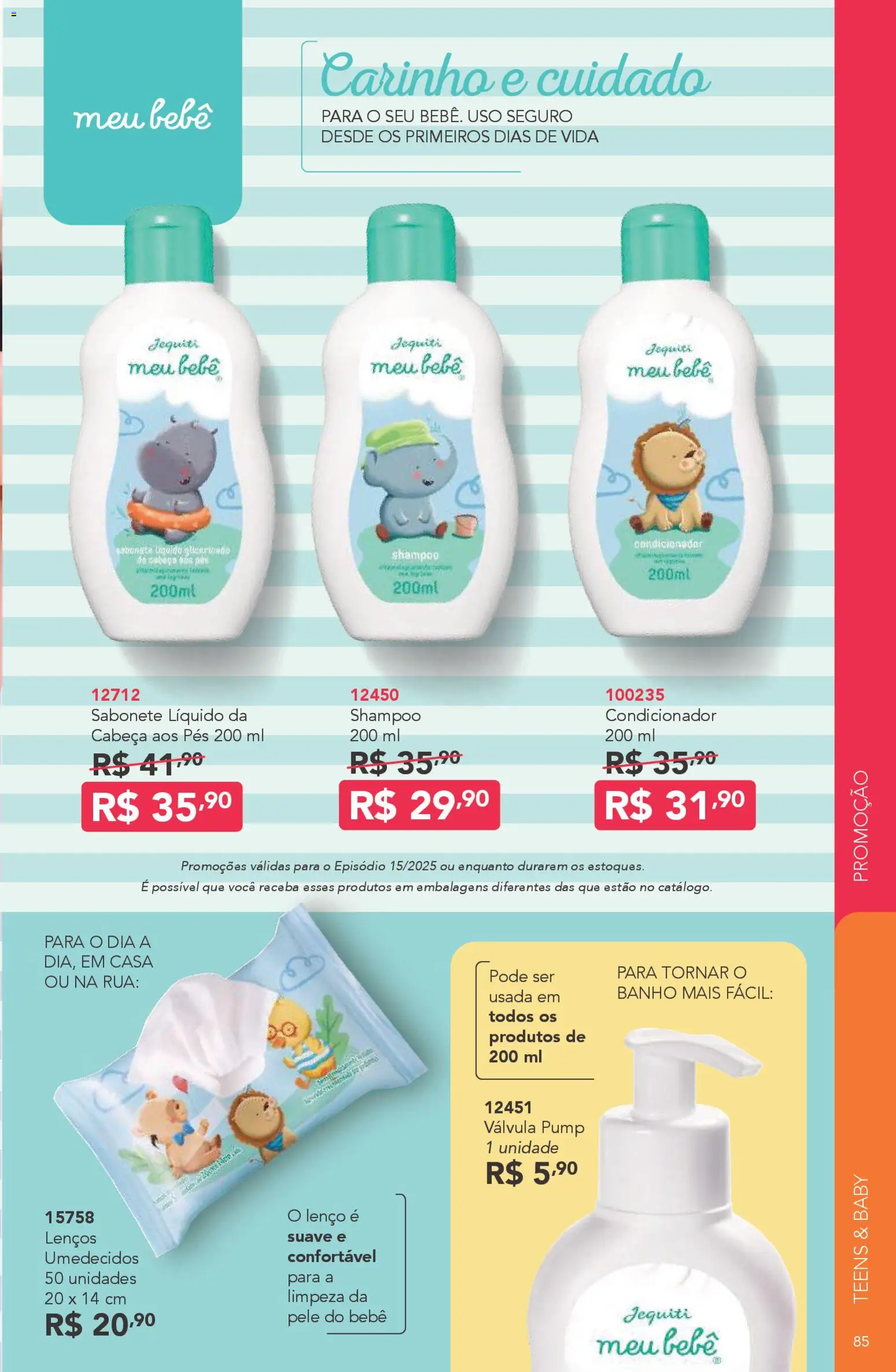 Jequiti Folheto - válido de 24.10.2025 | Página: 85 | Produtos: Shampoo, Condicionador, Lenço, Sabonete