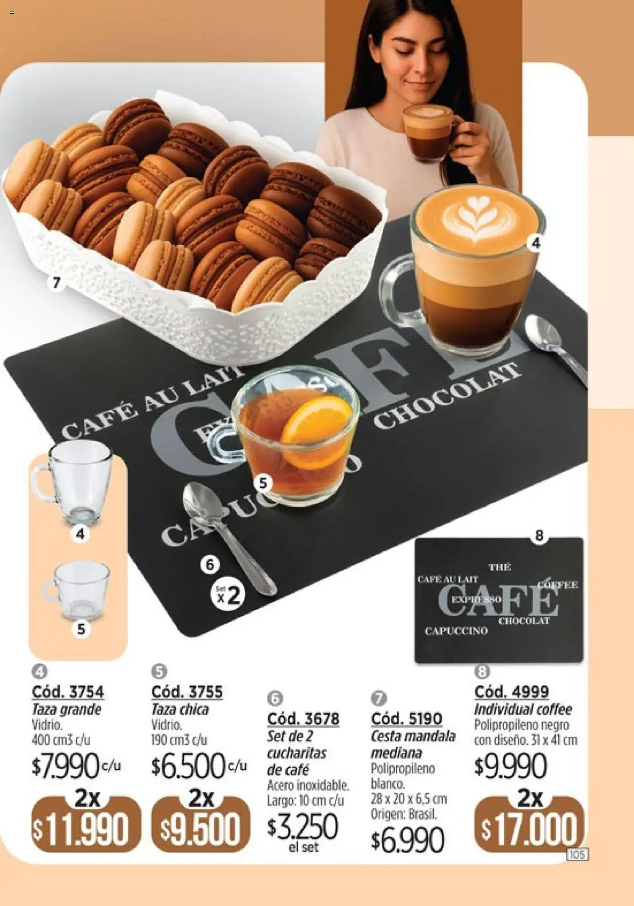 Catálogo Amodil Campaña 12 │ válido desde el 26.06.2025 | Página: 105 | Productos: Cesta, Taza, Individual, Café