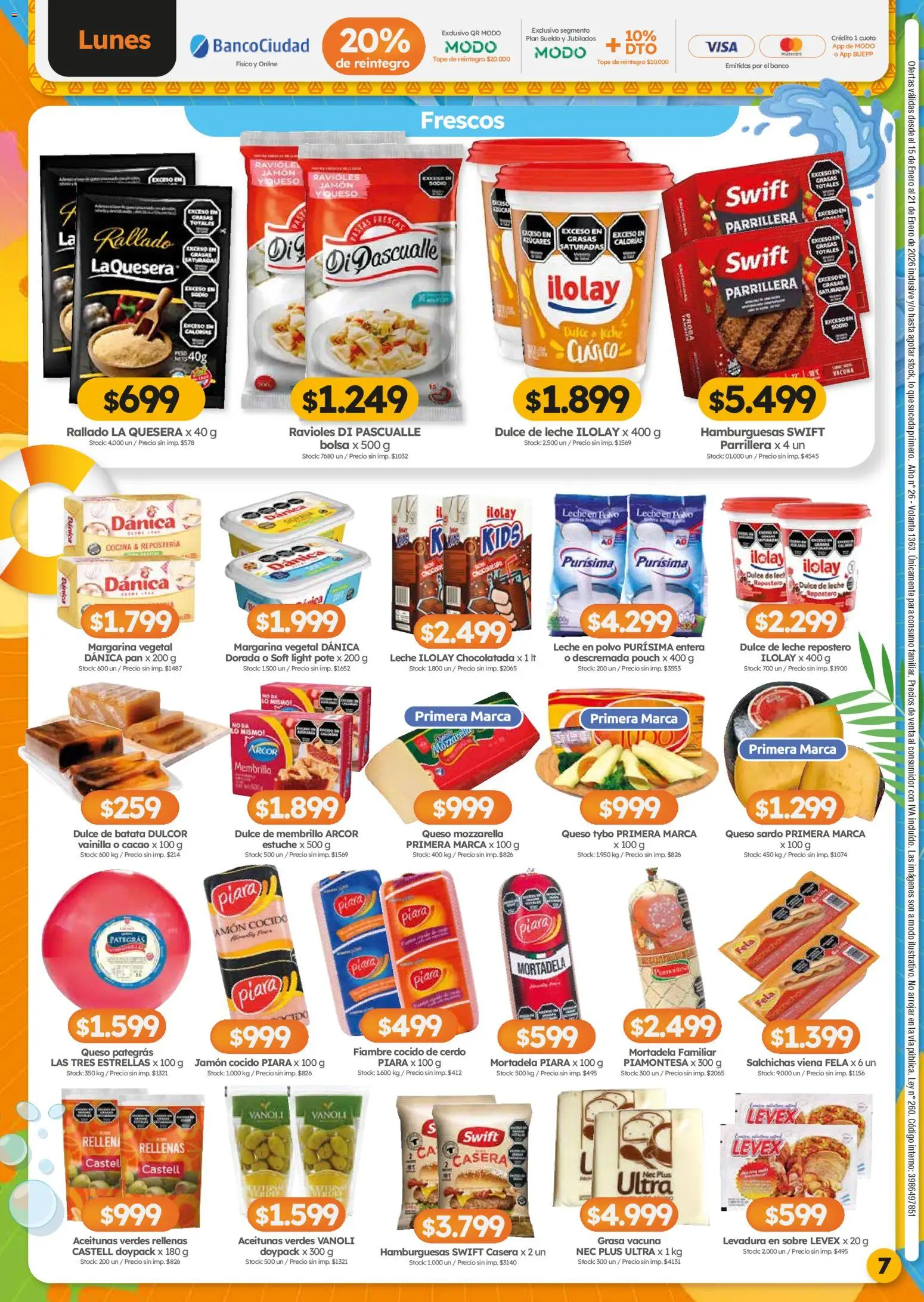 Cordiez ofertas │ válido desde el 15.01.2026 | Página: 7 | Productos: Mortadela, Polvo, Dulce de leche, Ravioles