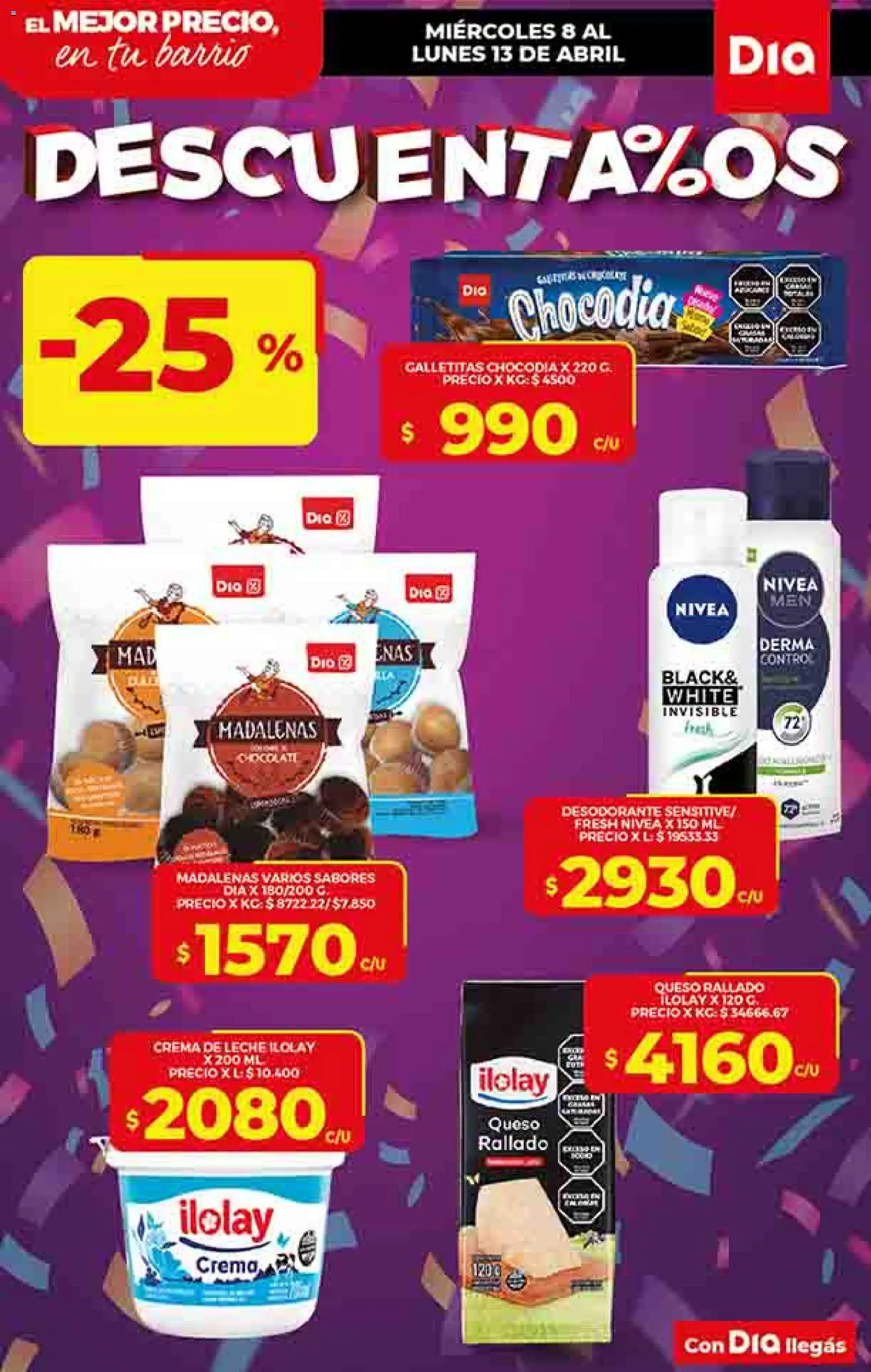Dia - Ofertas │ válido desde el 08.04.2026 | Página: 9 | Productos: Galletitas, Crema de leche, Leche, Crema
