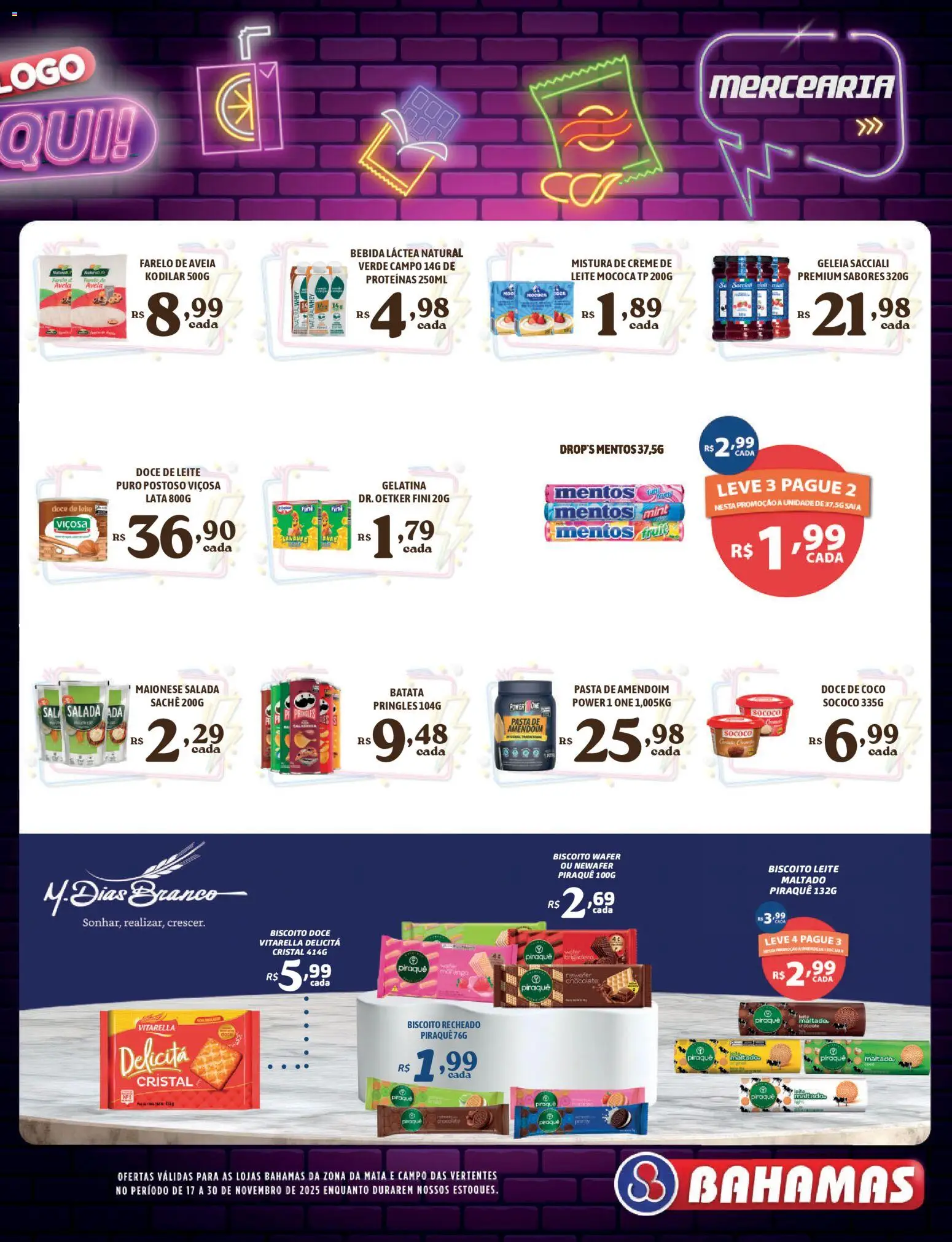 Bahamas Supermercados Folheto - válido de 17.11.2025 | Página: 3 | Produtos: Creme, Salada, Maionese, Doce de leite