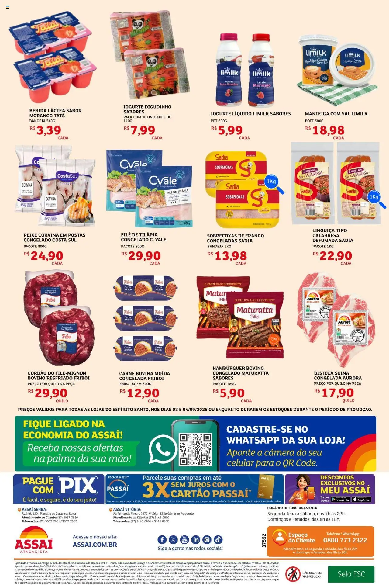 Assaí Atacadista Folheto - válido de 03.09.2025 | Página: 2 | Produtos: Peixe, Sal, Frango, Câmera