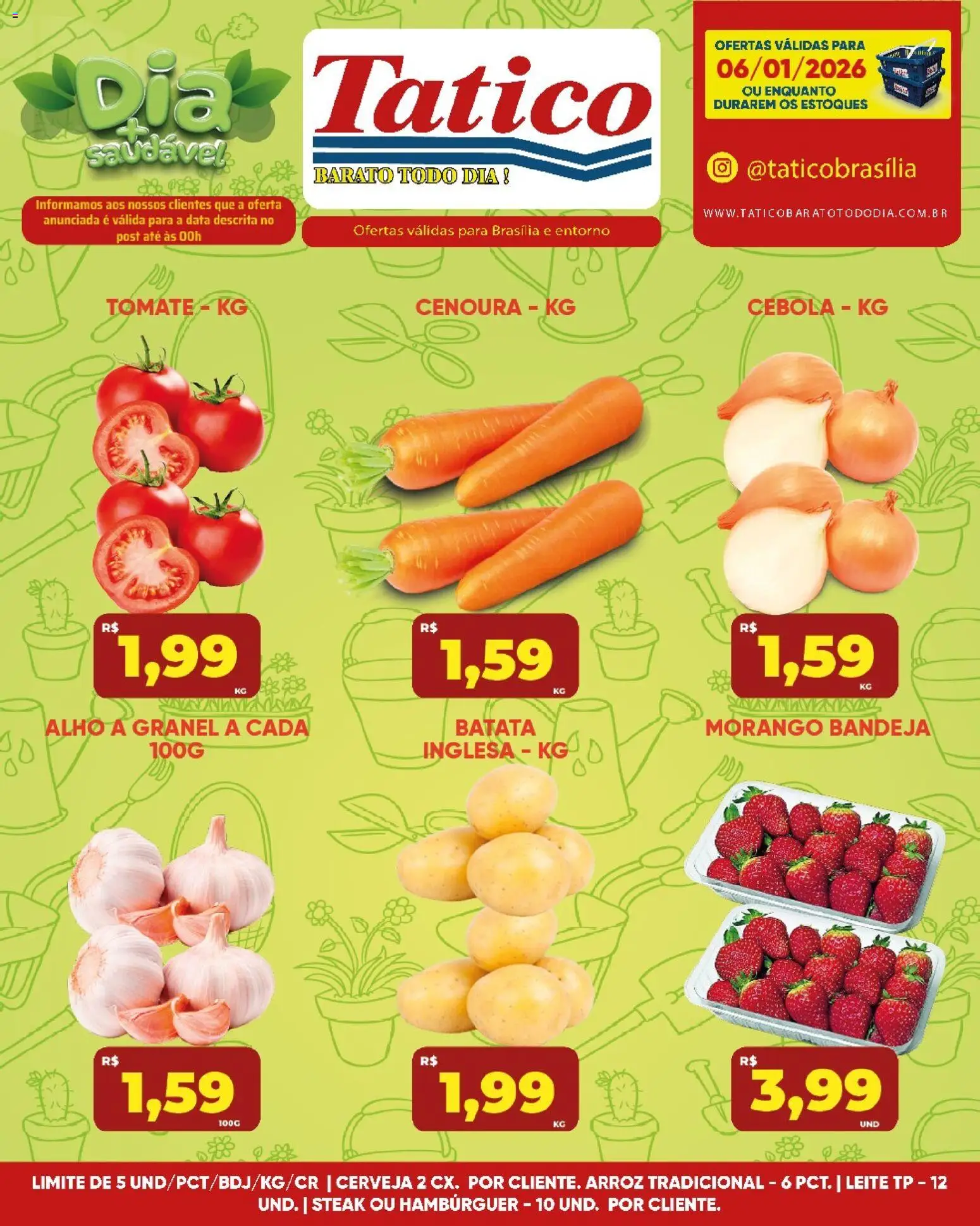 Tatico Folheto - válido de 07.01.2026 | Página: 20 | Produtos: Alho, Cerveja, Arroz, Bandeja