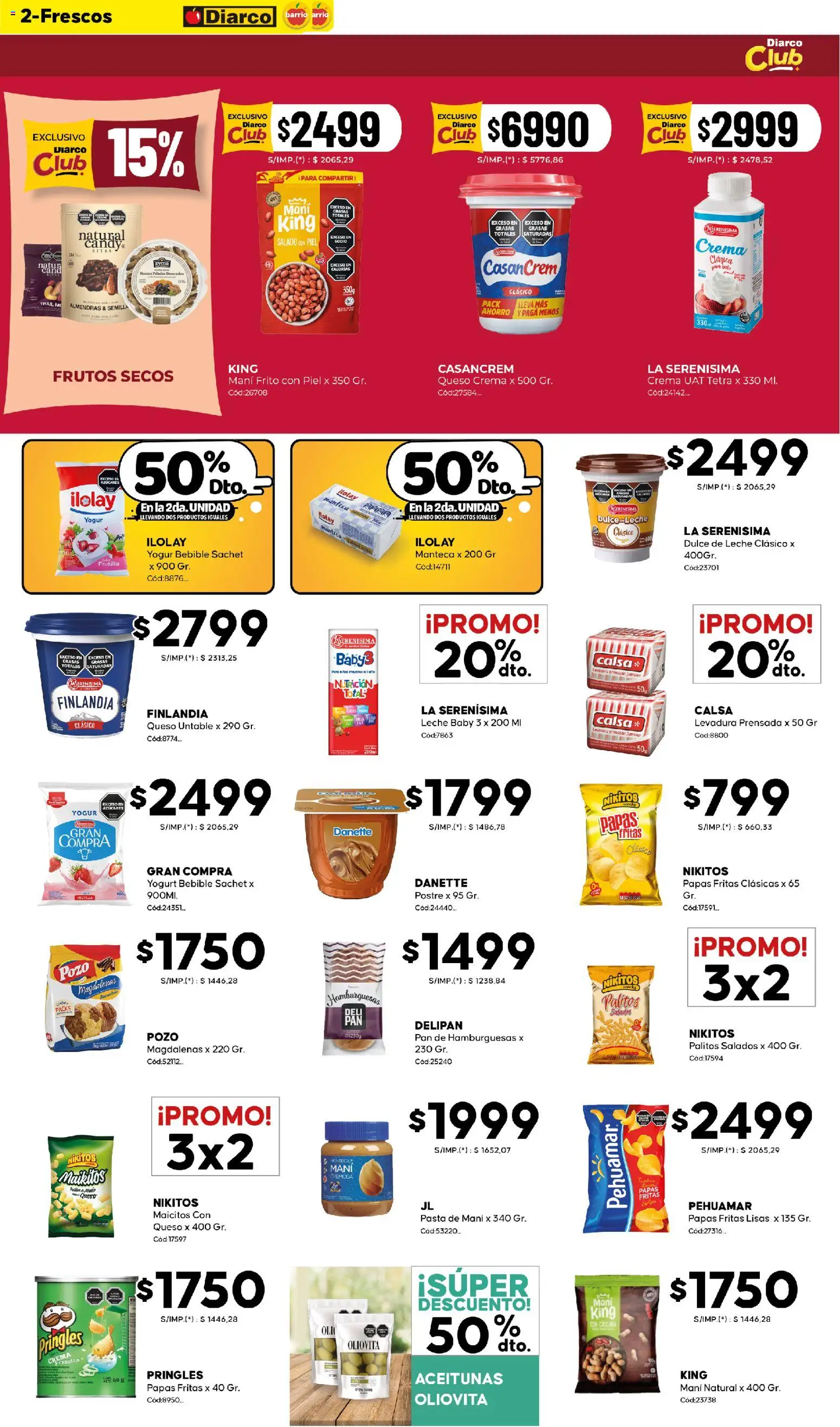 Diarco ofertas - BARRIO │ válido desde el 12.01.2026 | Página: 2 | Productos: Almendras, Queso crema, Mani, Pan