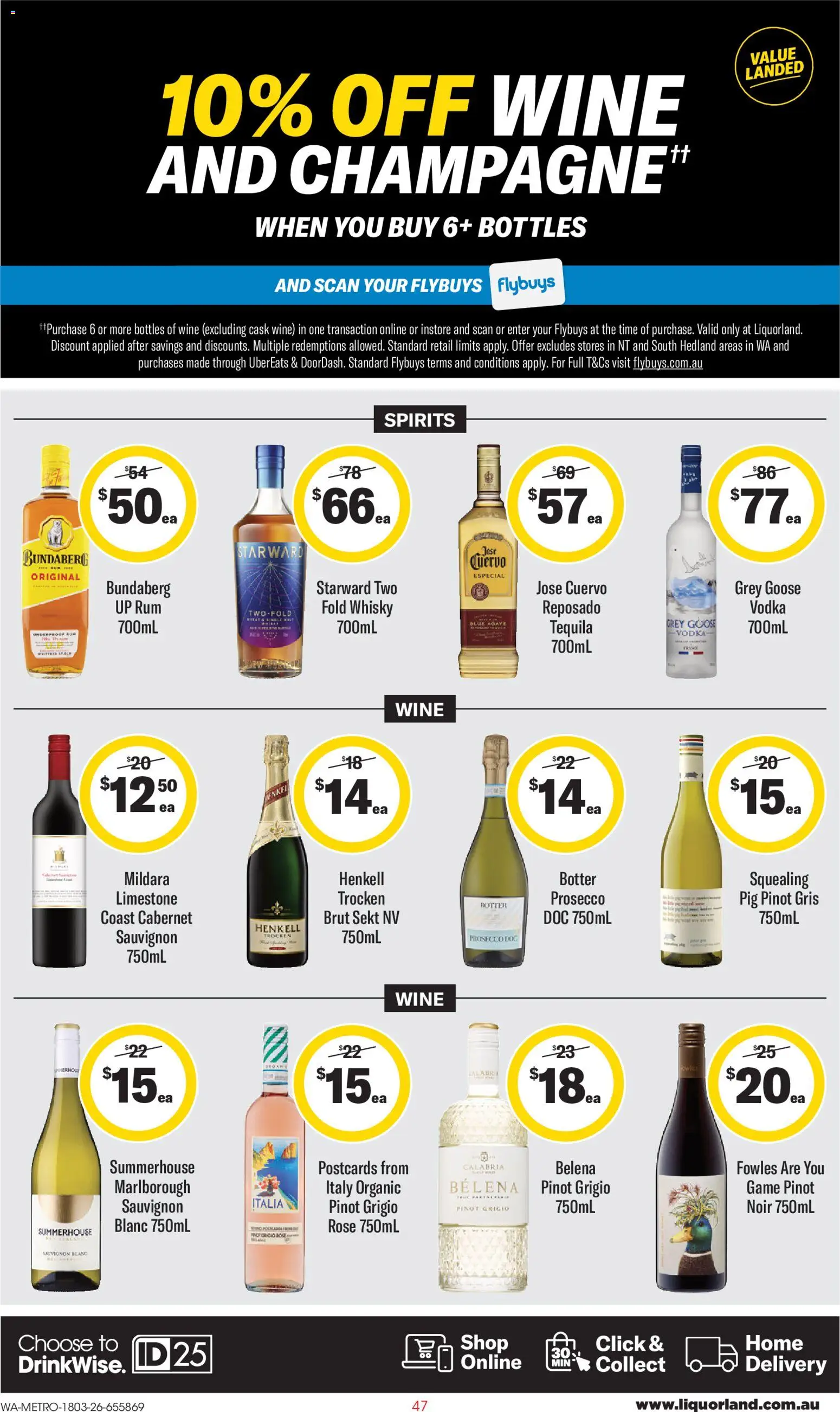 Coles catalogue - valid from 18.03.2026 | Page: 47 | Products: Wine, Vodka, Rum, Game