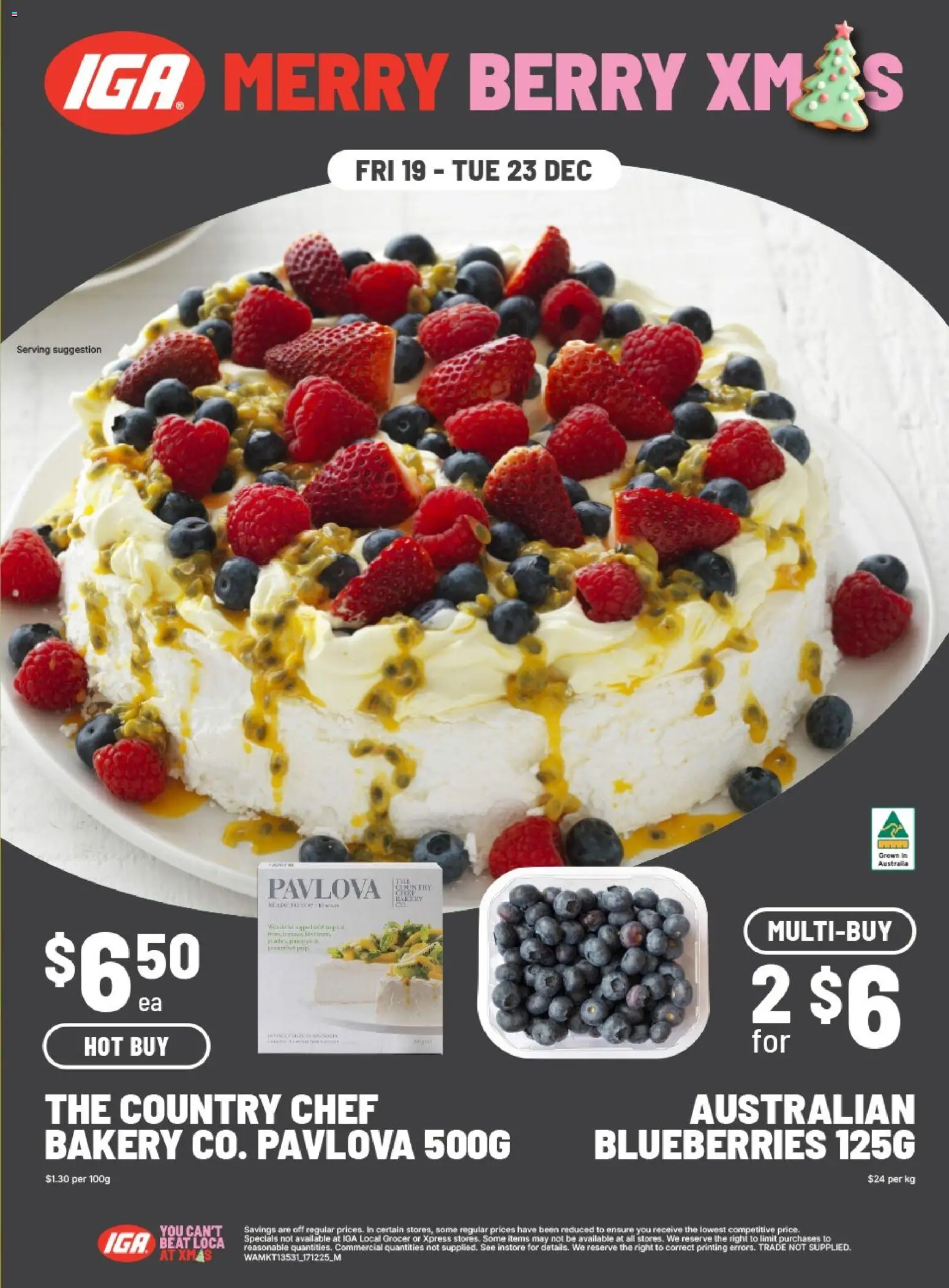 IGA catalogue - valid from 19.12.2025 | Page: 1 | Products: Blueberries, Pavlova, Bakery