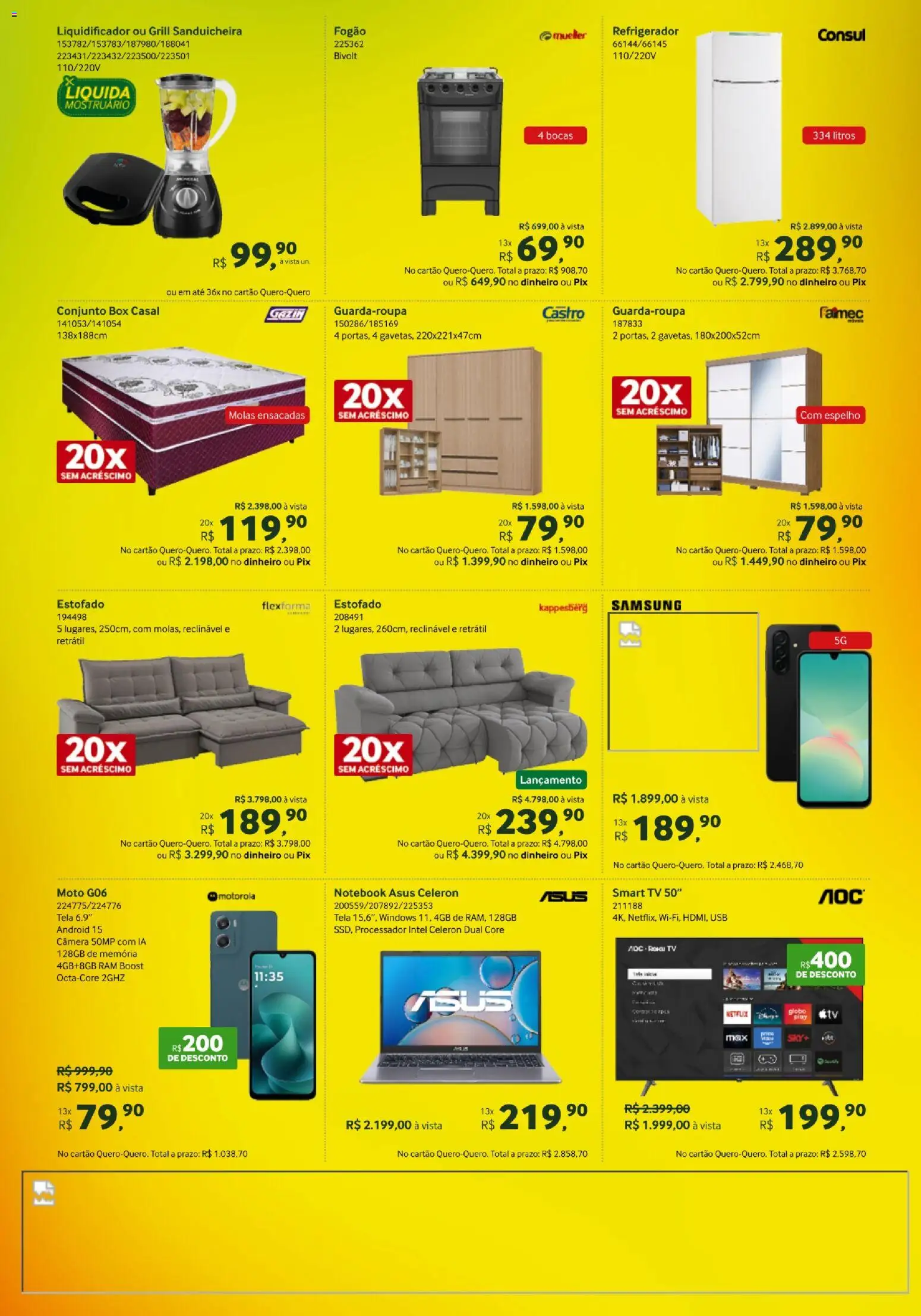 Lojas Quero-Quero Folheto - válido de 13.01.2026 | Página: 2 | Produtos: Fogão, Sanduicheira, Tv, USB