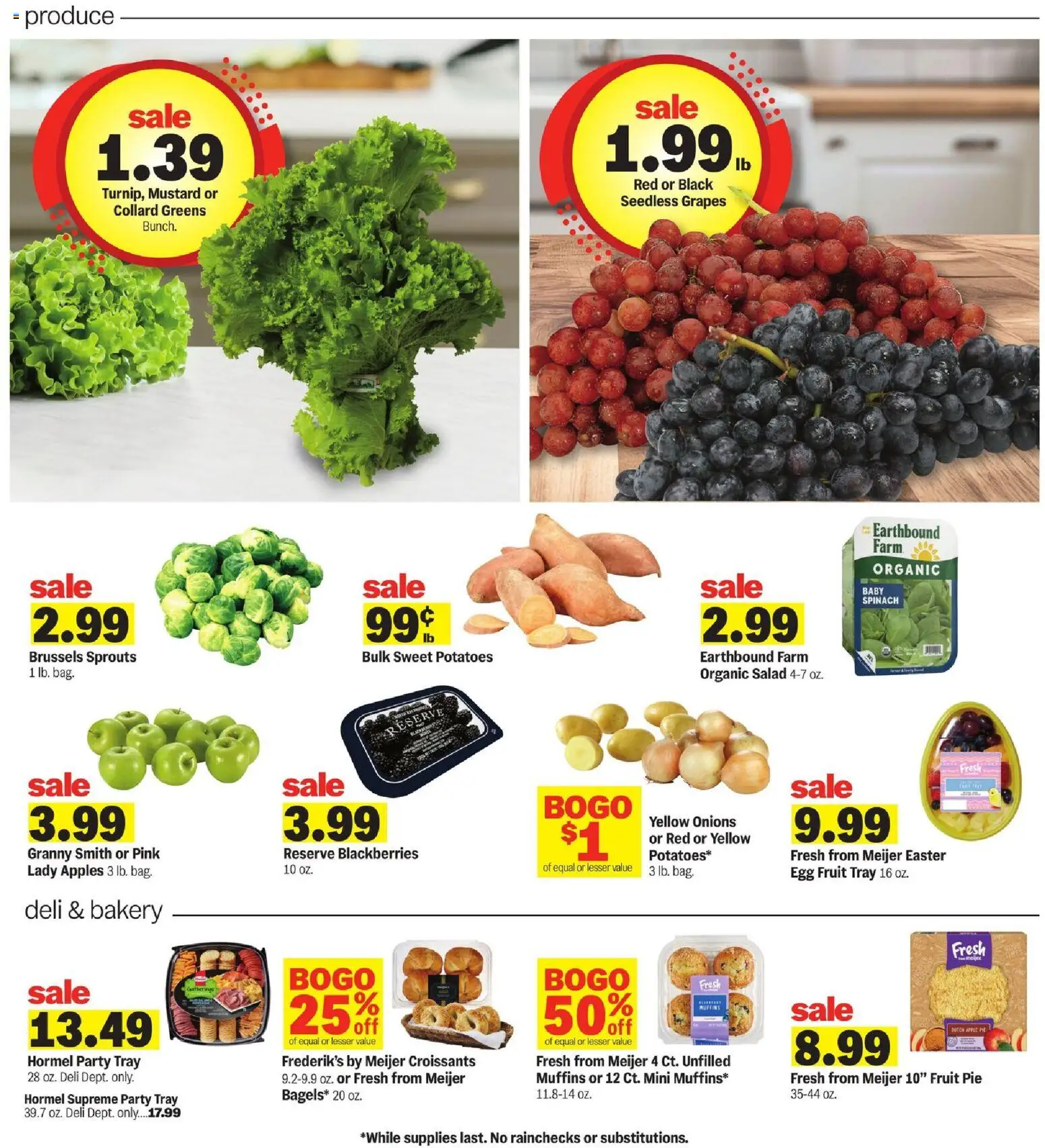 Meijer Weekly Ad - MI - valid from 01.04.2026 | Page: 20 | Products: Spinach, Salad, Potatoes, Croissants