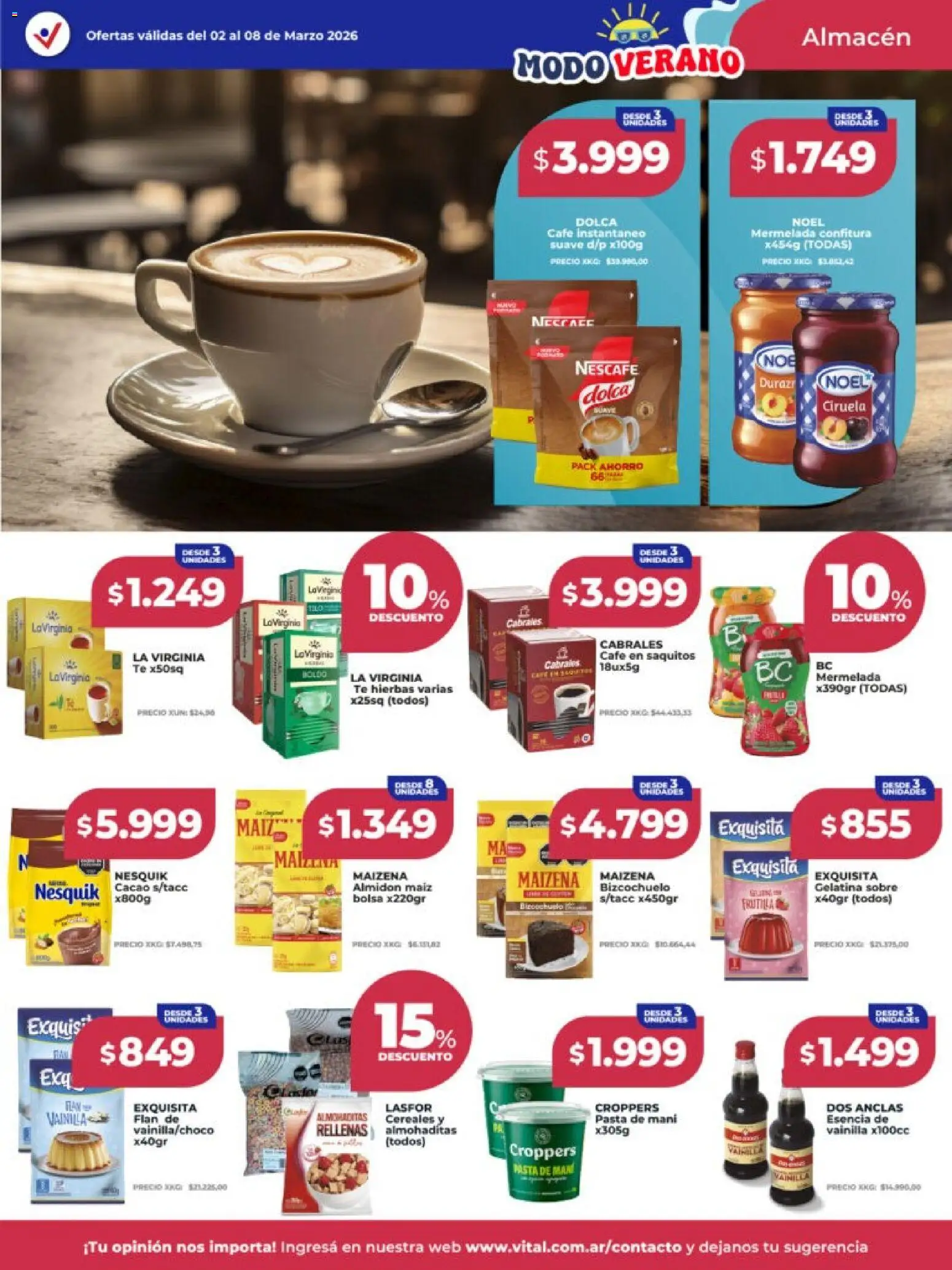 Vital - Ofertas - Neuquén │ válido desde el 02.03.2026 | Página: 12 | Productos: Sobre, Gelatina, Maiz, Pasta
