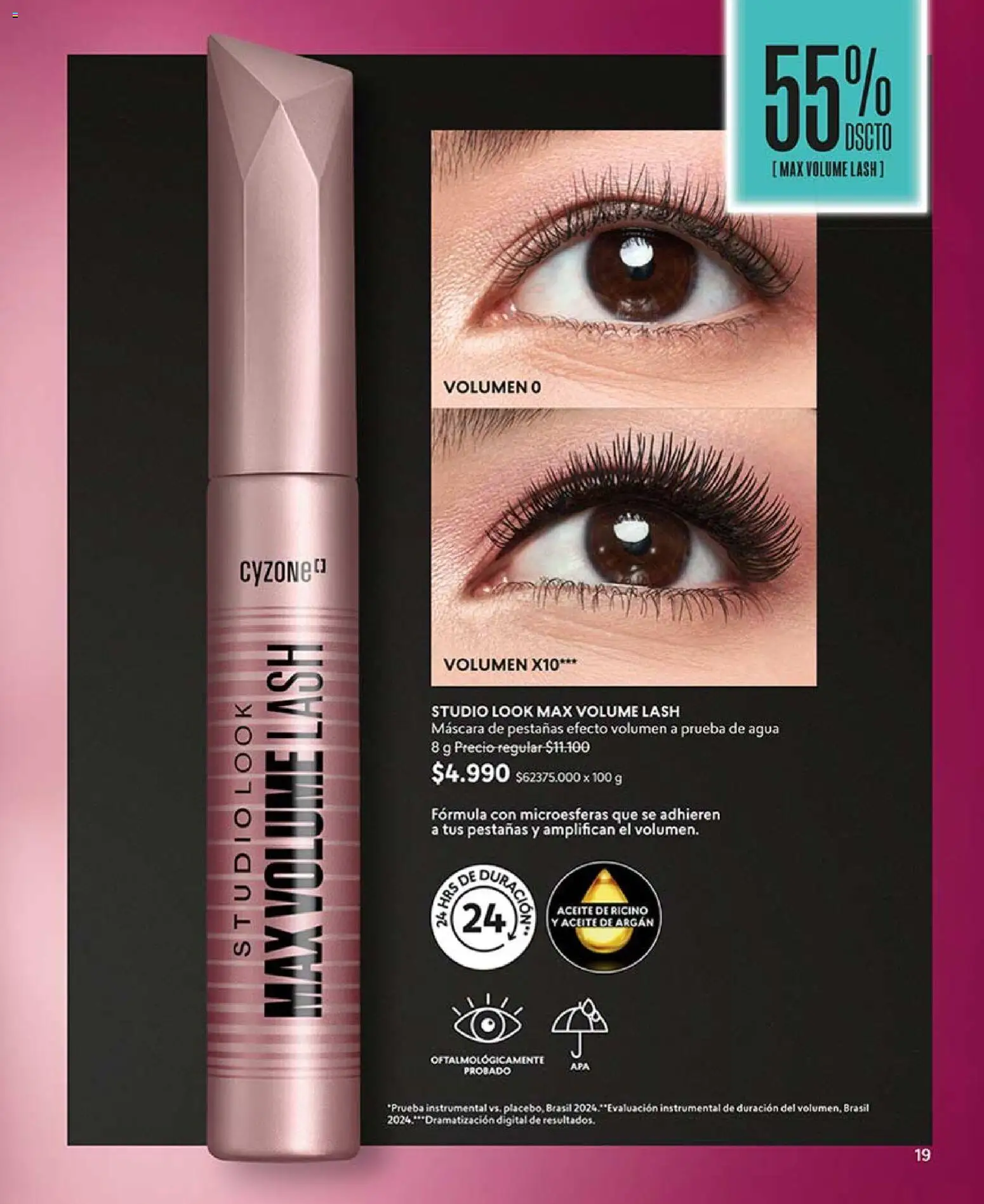 Catálogo CyZone Campaña 6 │ válido desde el 01.04.2026 | Página: 19 | Productos: Agua, Máscara, Aceite