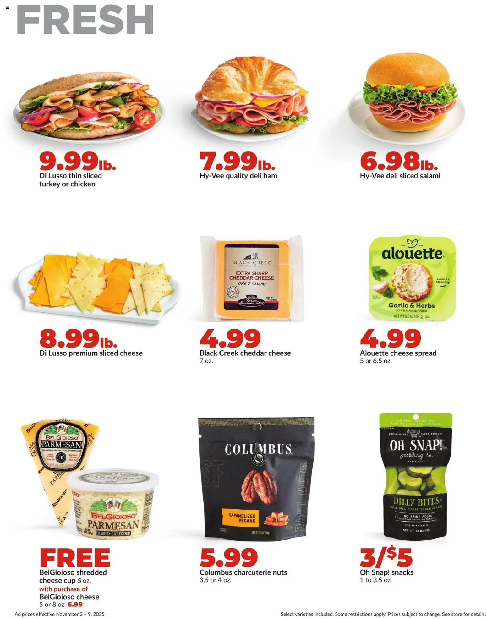 HyVee Weekly Ad - valid from 03.11.2025 | Page: 17 | Products: Cheese, Salami, Ham, Fish