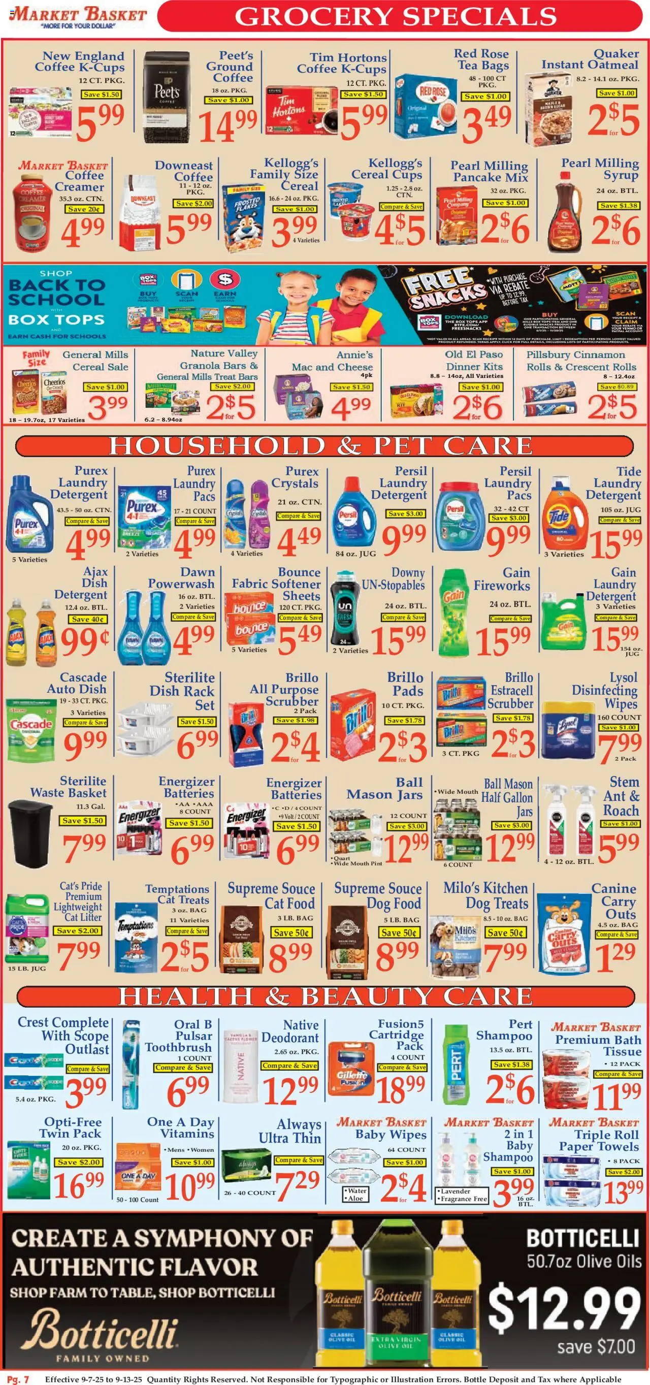 Market Basket Ad - valid from 07.09.2025 | Page: 7 | Products: Box, Bath, Cat Food, Tea
