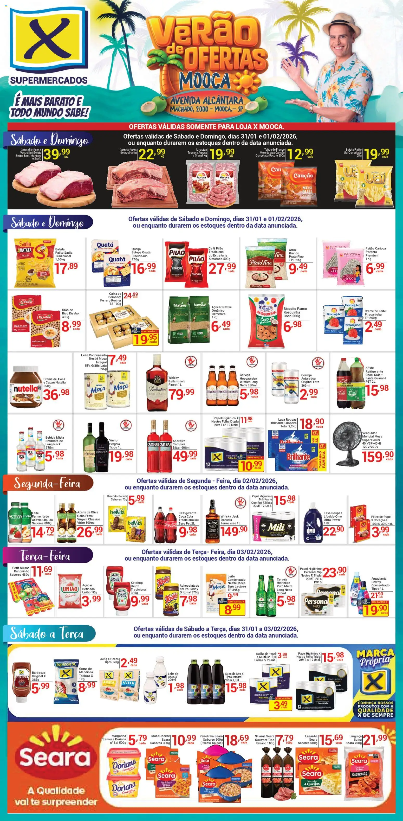 X Supermercados Folheto - válido de 31.01.2026 | Página: 1 | Produtos: Mandioca, Roupas, Bico, Café pilão