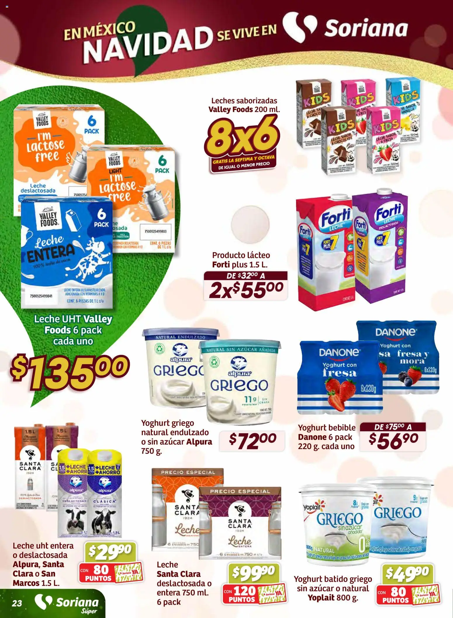 Nuevas ofertas de Soriana válidas en toda la República Mexicana desde el 11.12.2025. ¡Encuentra las mejores ofertas en Soriana - Preciazazaso Súper: Edo Mex, Gro, Hgo, Mor, Pue, Qto, Tlax, Ver! | Página: 23 | Productos: Fresa, Sal, Chocolate, Vitaminas