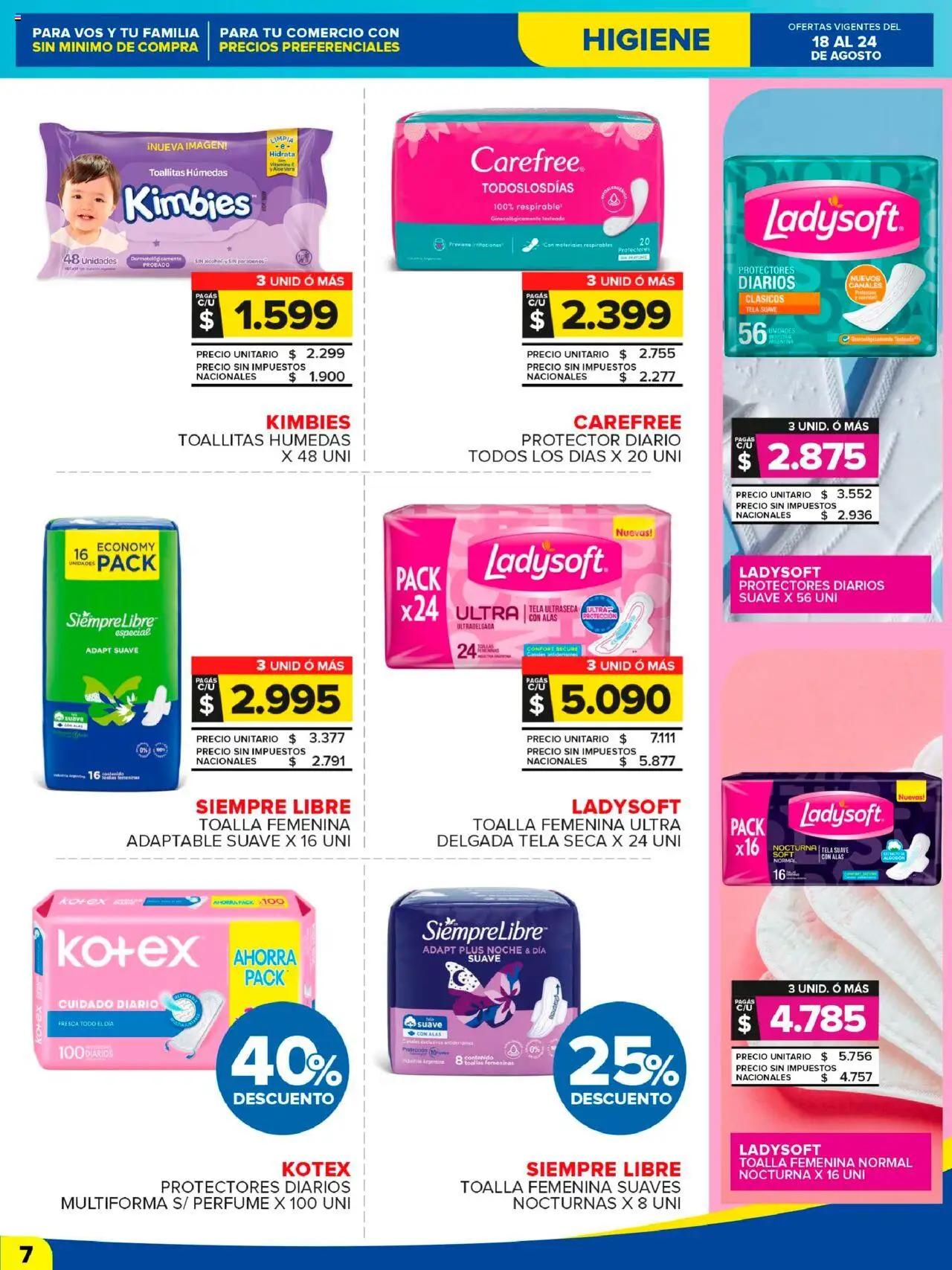 Carrefour Maxi catálogo │ válido desde el 18.08.2025 | Página: 7 | Productos: Toalla, Perfume, Toallitas húmedas, Protectores diarios