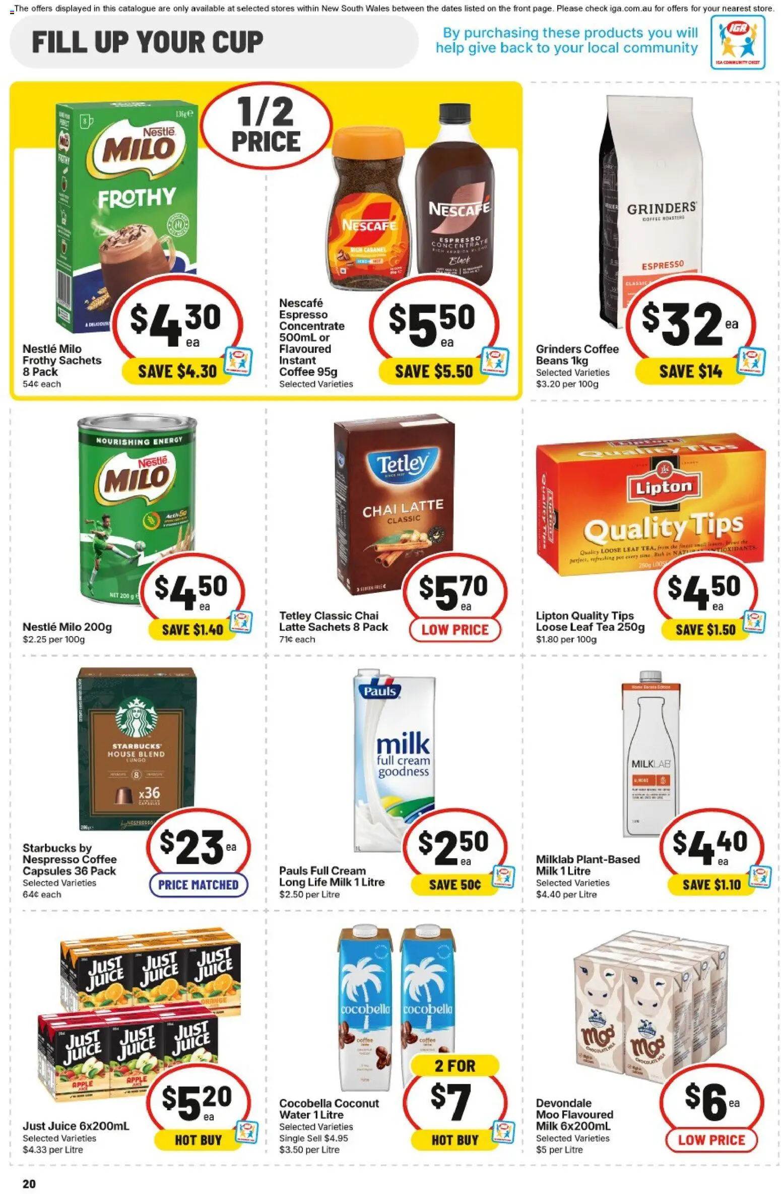 IGA catalogue - valid from 11.03.2026 | Page: 19 | Products: Milk, Coffee, Juice, Water