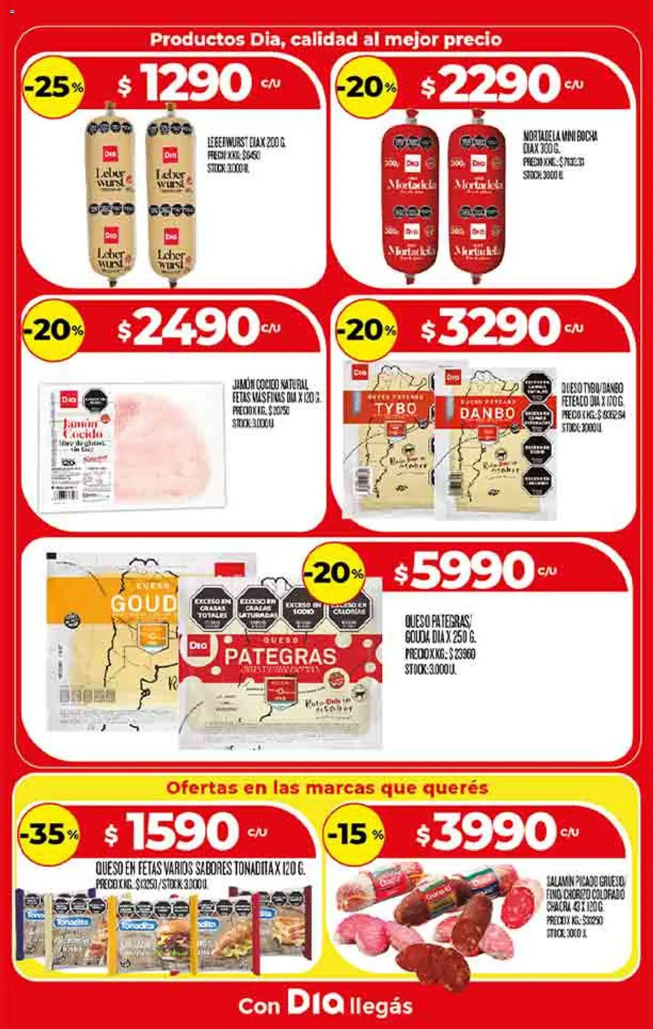 Supermercado DIA Ofertas - Salta y Jujuy │ válido desde el 30.07.2025 | Página: 9 | Productos: Jamón cocido, Mortadela, Queso, Chorizo