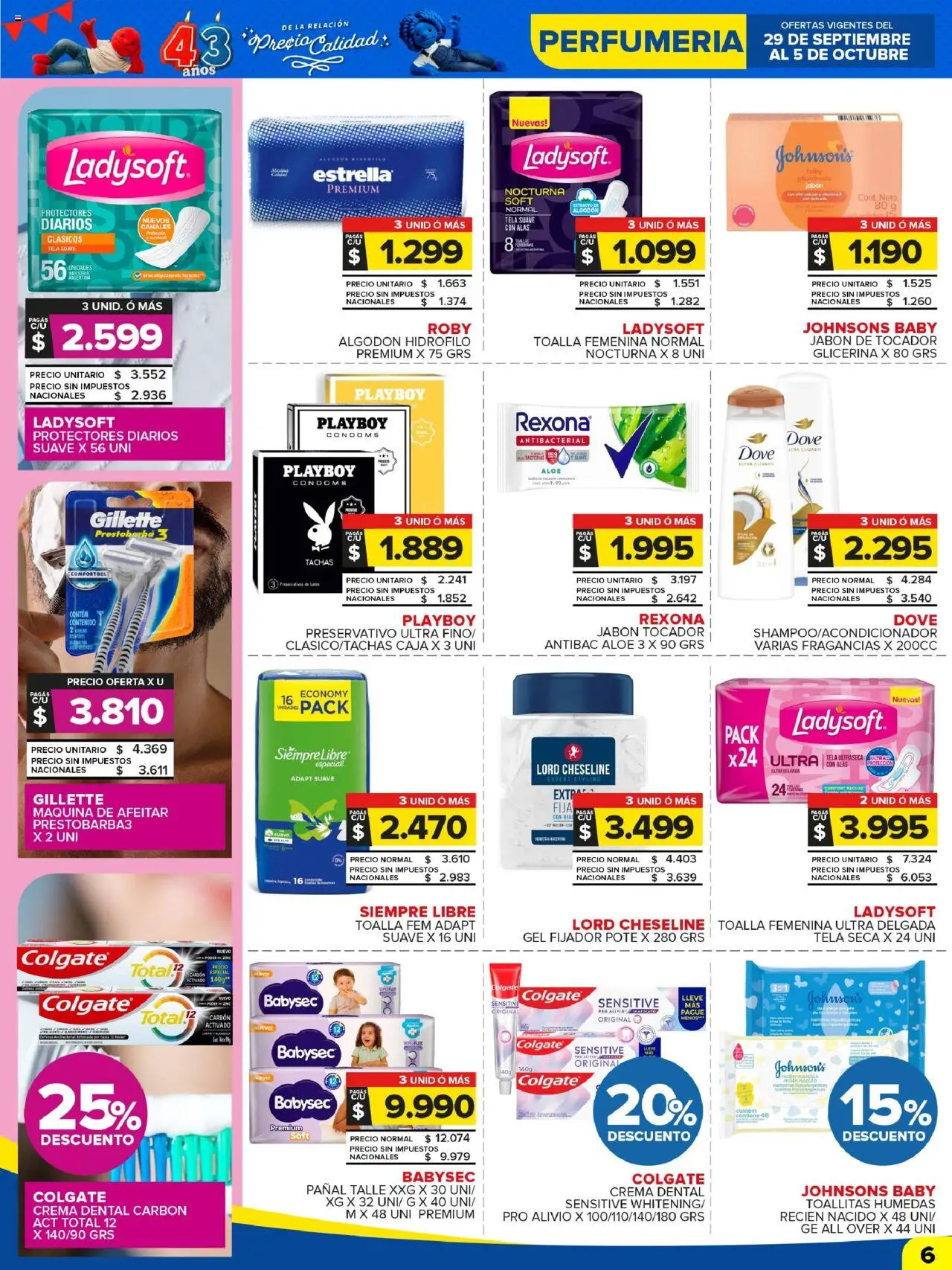 Carrefour Maxi catálogo │ válido desde el 30.09.2025 | Página: 6 | Productos: Maquina de afeitar, Caja, Toallitas húmedas, Jabón