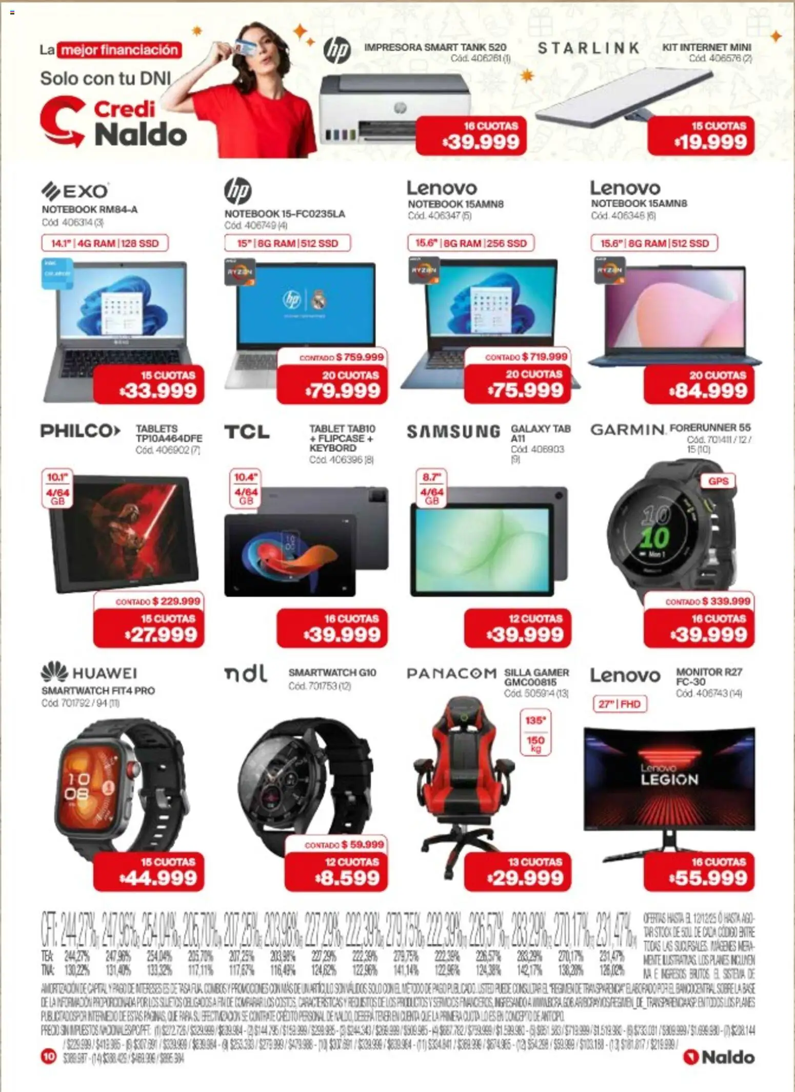Naldo catálogo │ válido desde el 03.12.2025 | Página: 10 | Productos: Monitor, Impresora, Silla gamer, Tablet