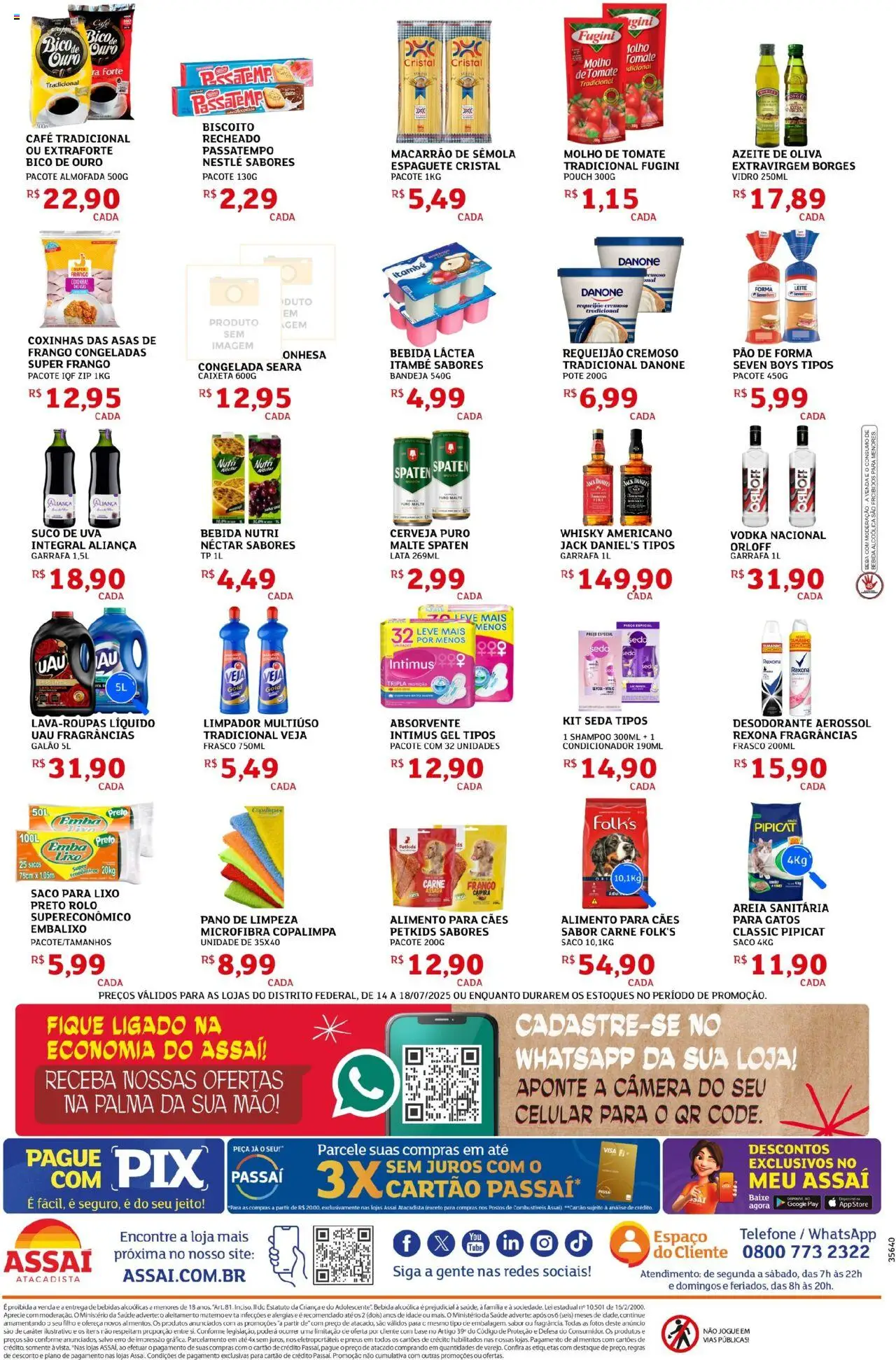 Assaí Atacadista Folheto - válido de 14.07.2025 | Página: 2 | Produtos: Whisky, Bandeja, Telefone, Requeijão