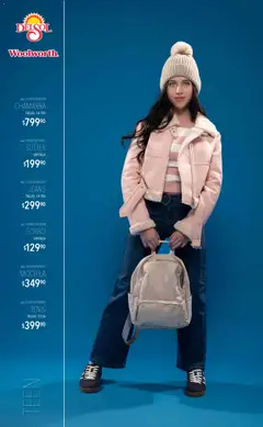 Vista previa de Del Sol y Woolworth catálogo Luce el Invierno, nuevo folleto de la tienda, válido en México a partir del 06.11.2025 | Página: 12 | Productos: Suéter, Tenis, Chamarra, Mochila