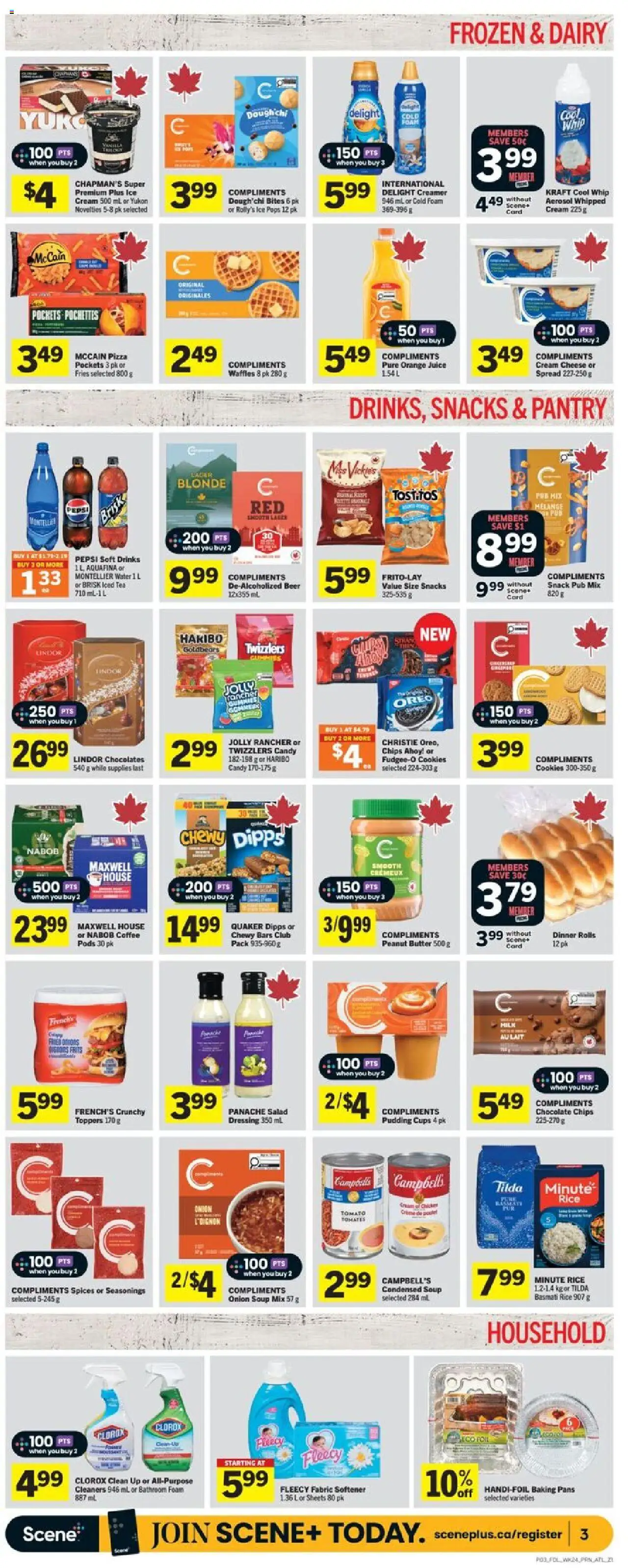 Foodland flyer valid from 09.10.2025 | Page: 4 | Products: Chips, Chocolate, Pizza, Beer