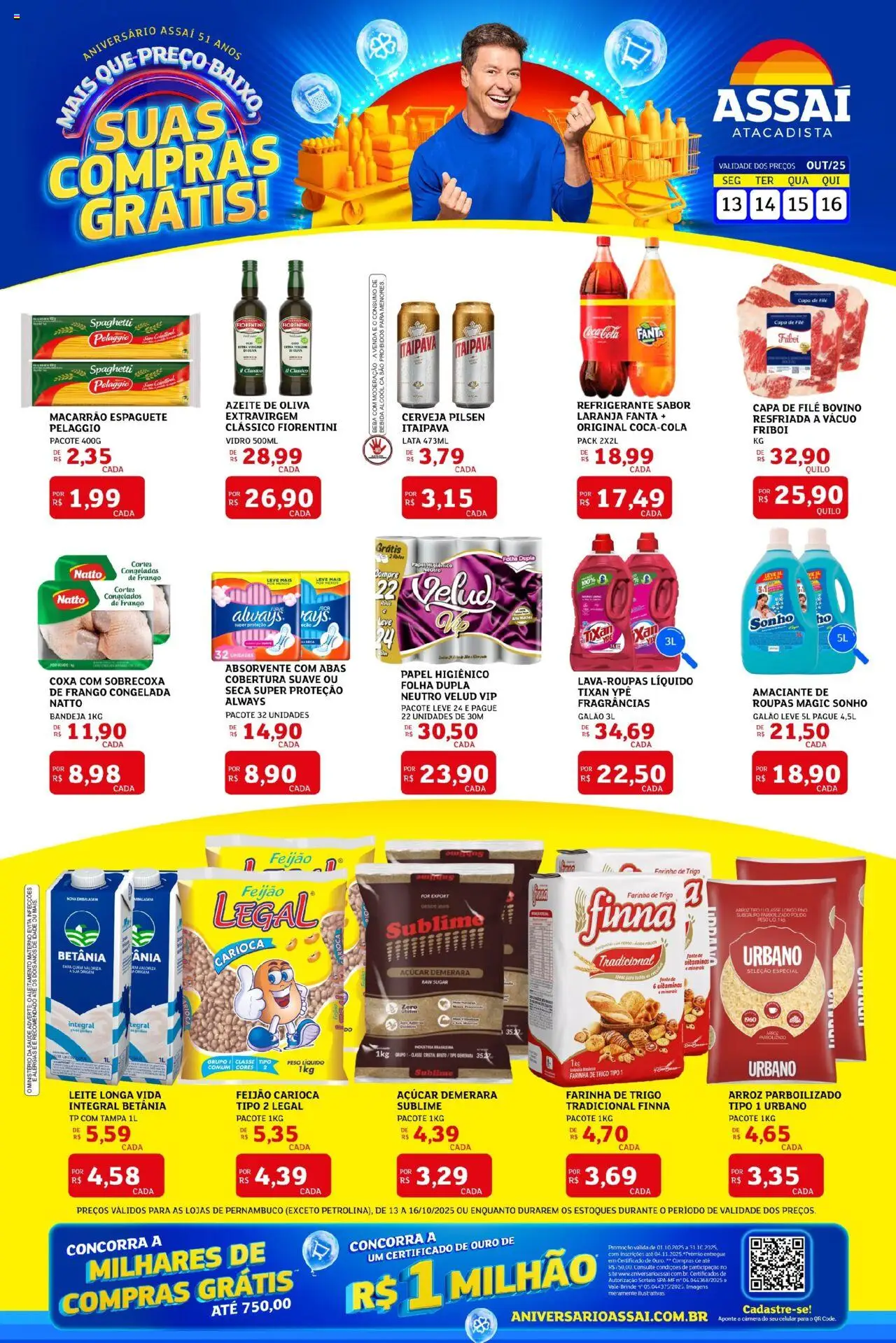 Assaí Atacadista Folheto - válido de 13.10.2025 | Página: 1 | Produtos: Fanta, Bebida, Frango, Absorvente