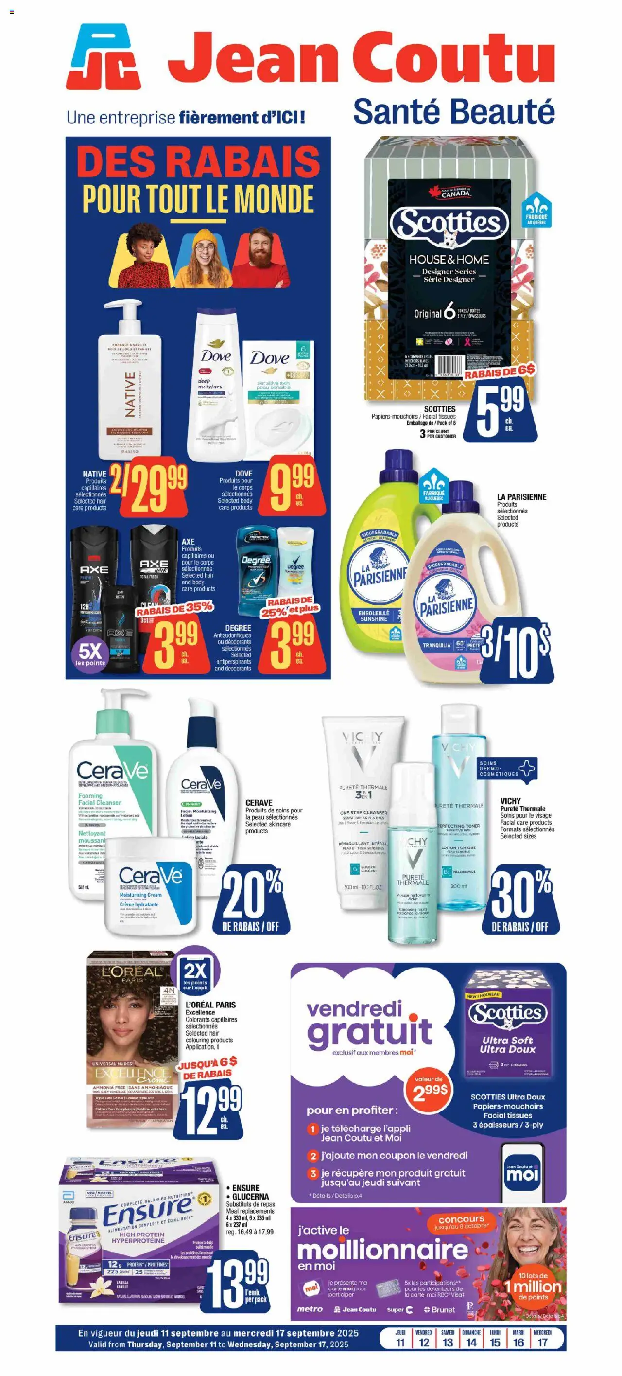 Jean Coutu flyer valid from 11.09.2025 | Page: 1 | Products: Cream, Toner