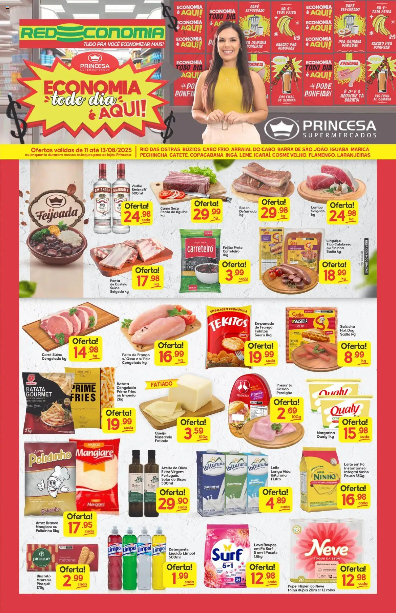 Princesa Folheto - válido de 11.08.2025 | Página: 2 | Produtos: Arroz, Papel higiênico, Mussarela, Cabo