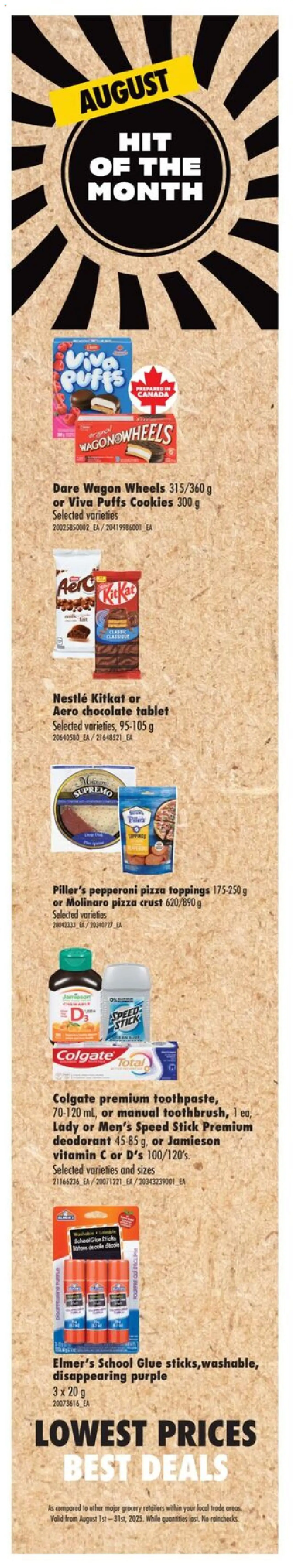 Real Canadian Superstore flyer valid from 31.07.2025 | Page: 5 | Products: Cookies, Tablet, Chocolate, Pizza