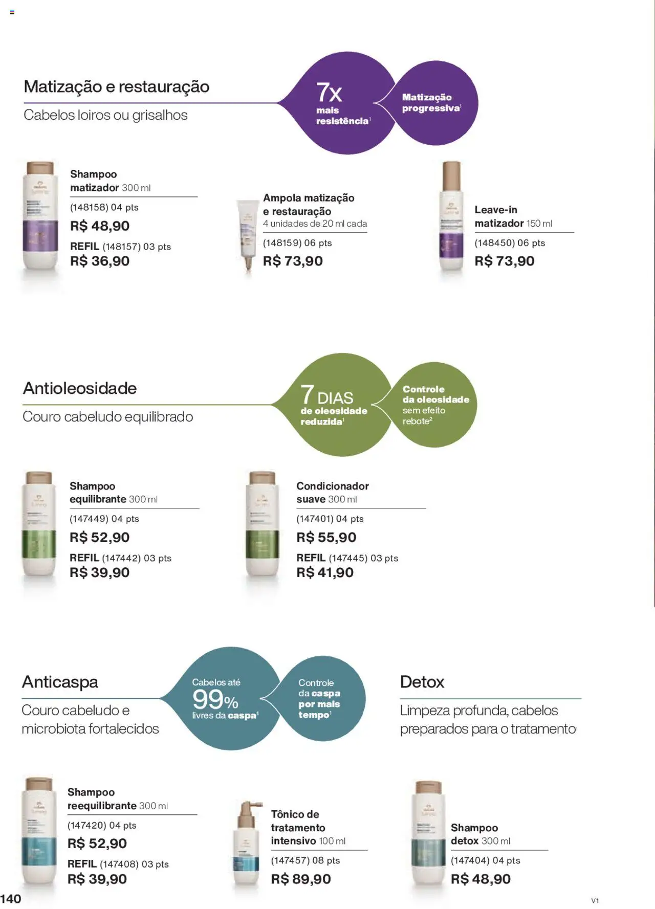 Natura Folheto - válido de 18.08.2025 | Página: 140 | Produtos: Shampoo, Tônico, Condicionador
