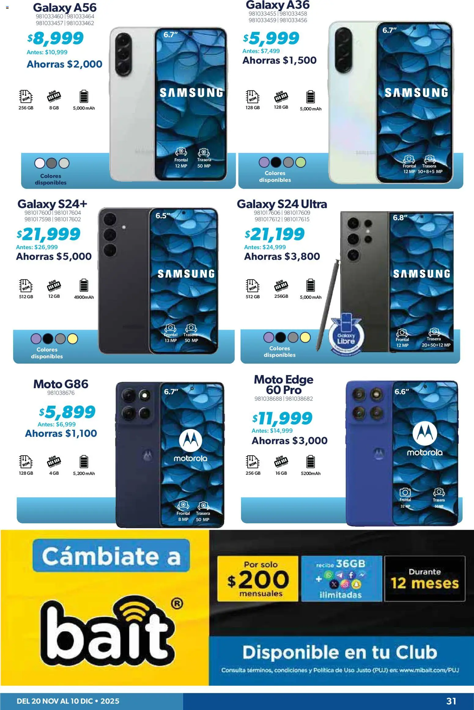 Nuevas ofertas de Sam's Club válidas en toda la República Mexicana desde el 20.11.2025. ¡Encuentra las mejores ofertas en Sam's Club catálogo Frontera! | Página: 31