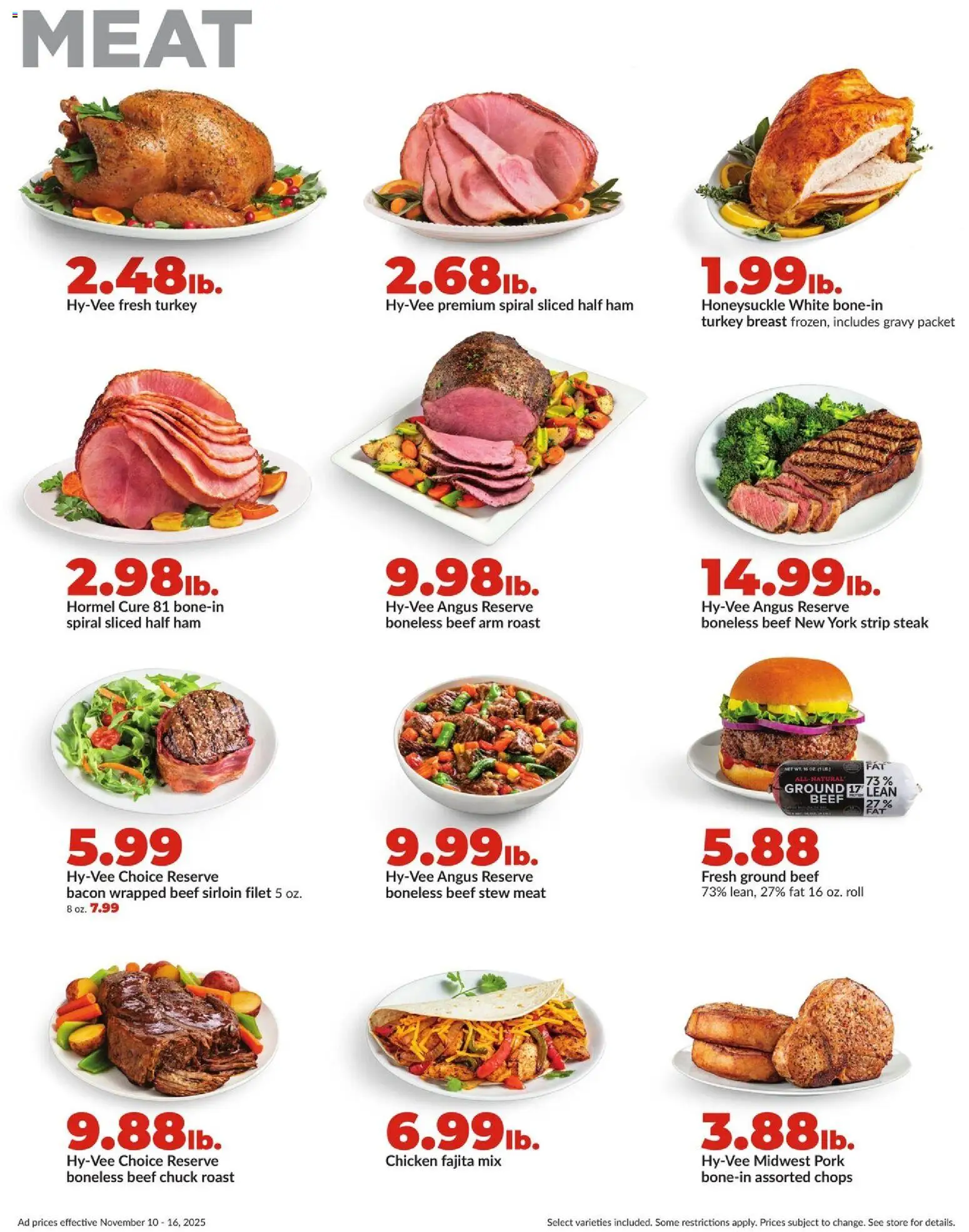 HyVee Weekly Ad - valid from 10.11.2025 | Page: 17 | Products: Ham, Pork, Beef