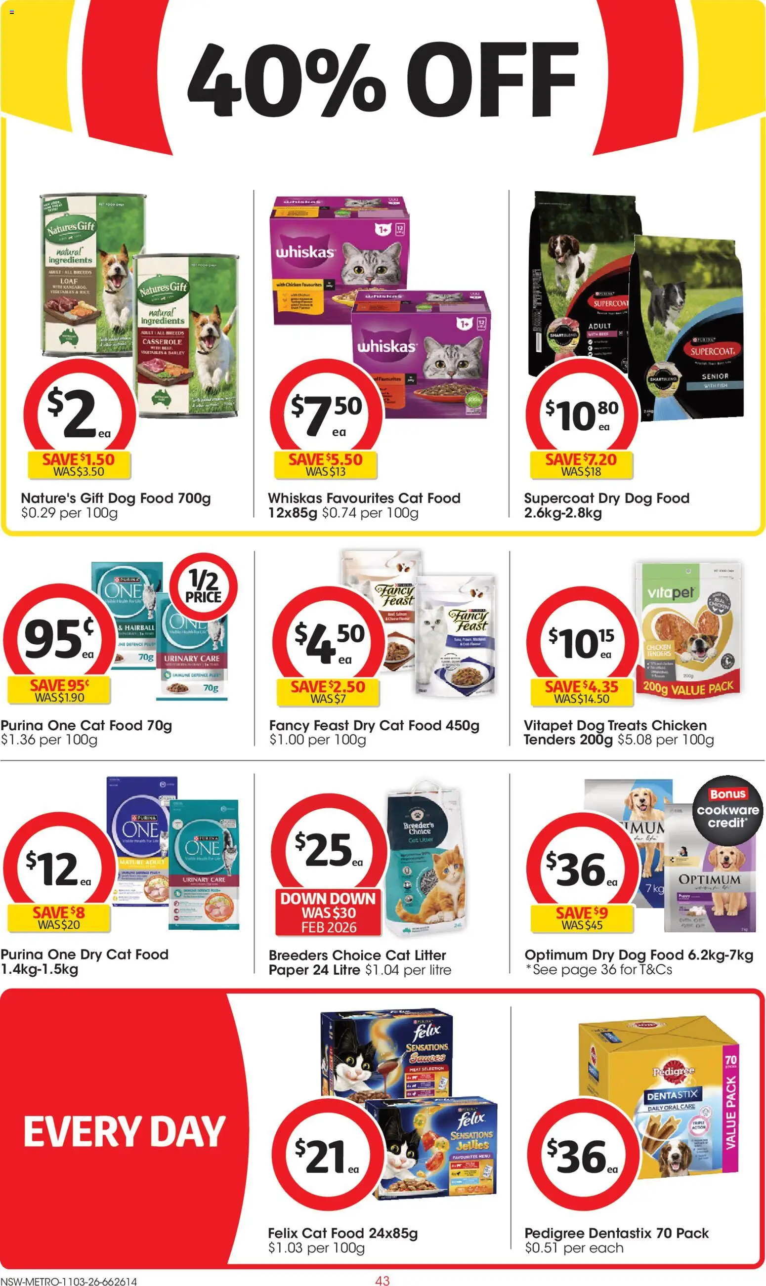 Coles catalogue - valid from 11.03.2026 | Page: 43 | Products: Chicken, Cookware, Dog food, Vegetables