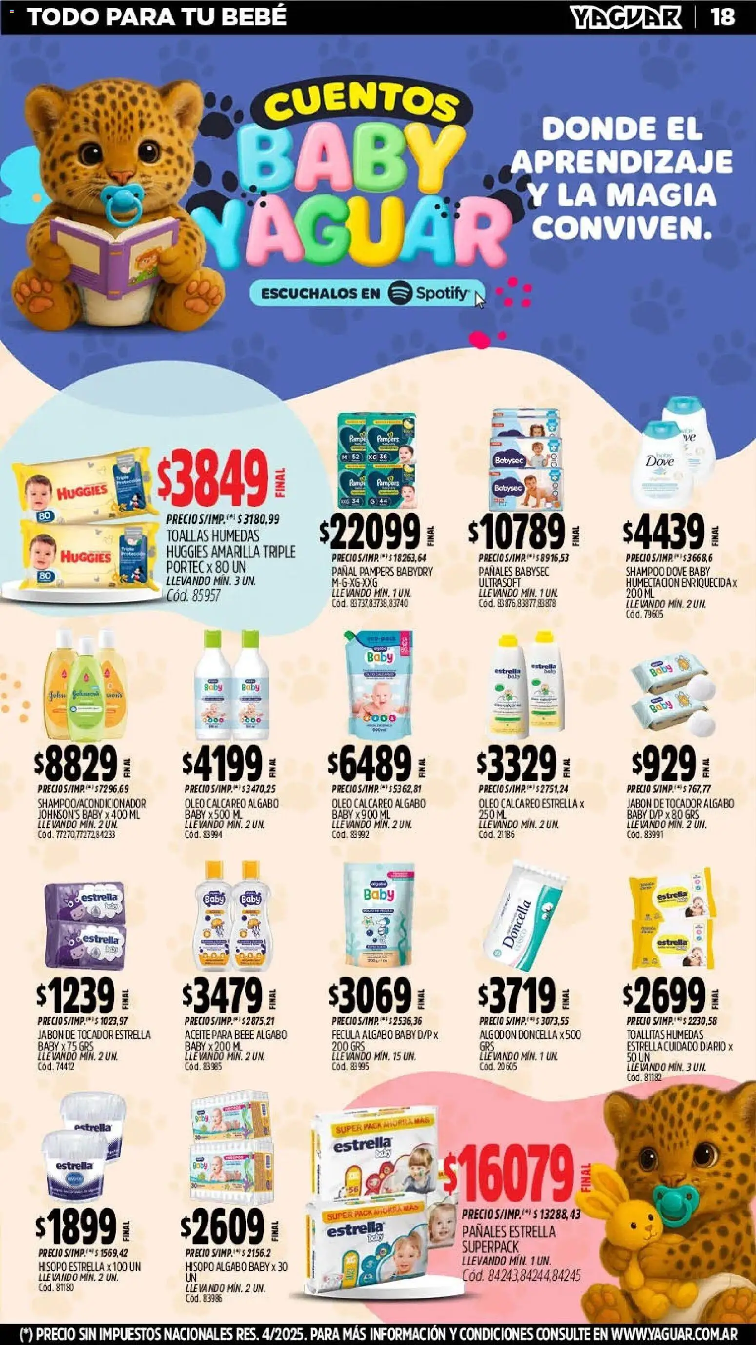 Yaguar - Oferta Semanal Santa Fé │ válido desde el 20.04.2026 | Página: 18 | Productos: Algodón, Toallas, Jabón, Pañales