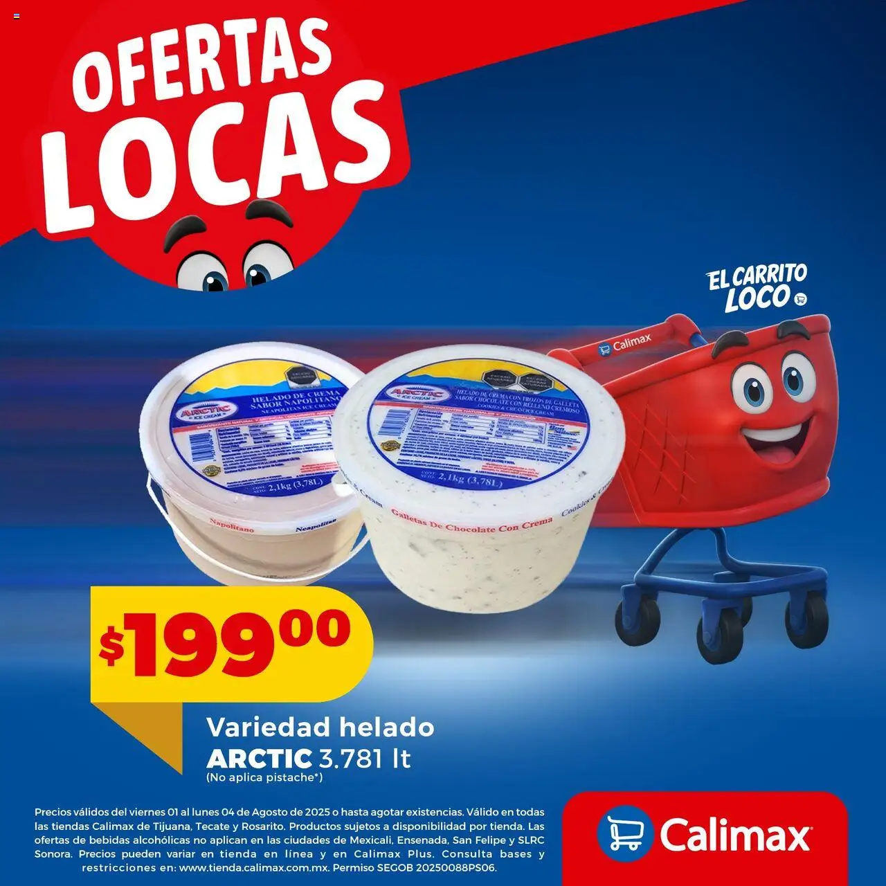 Nuevas ofertas de Calimax válidas en toda la República Mexicana desde el 01.08.2025. ¡Encuentra las mejores ofertas en Calimax - Folleto Locas! | Página: 3 | Productos: Crema, Chocolate, Galletas, Helado