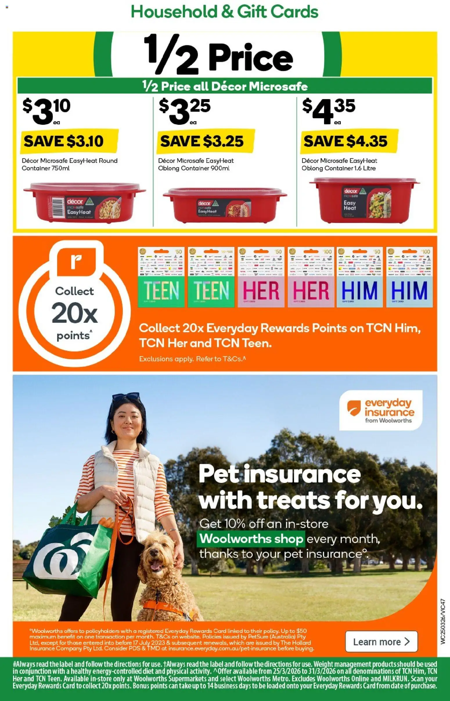 Woolworths catalogue - valid from 25.03.2026 | Page: 47 | Products: Decor, Household, Date, Weight