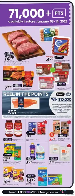Preview of Sobeys weekly flyer / circulaire from shop Sobeys valid from 08.01.2026 | Page: 6 | Products: Beef, Pasta, Turkey, Pork