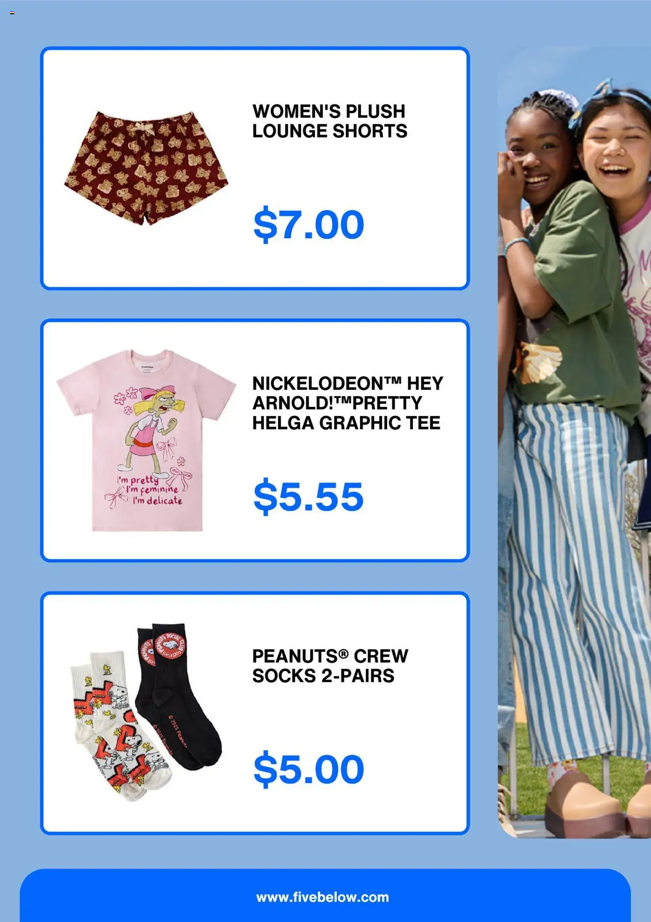 Five Below Weekly Ad - valid from 03.08.2025 | Page: 2 | Products: Shorts, Socks