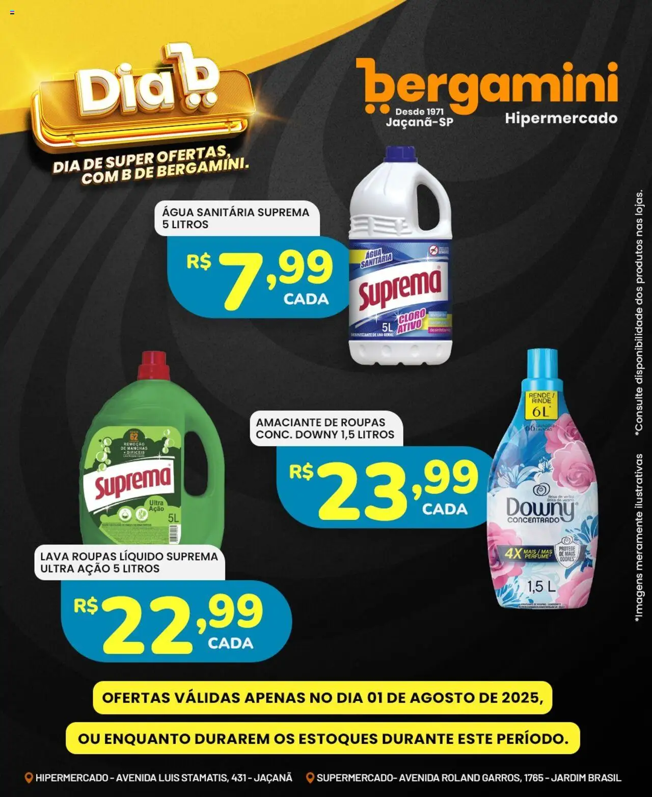 Supermercado Bergamini Folheto - válido de 01.08.2025 | Página: 13 | Produtos: Cloro, Alvejante, Amaciante, Desinfetante