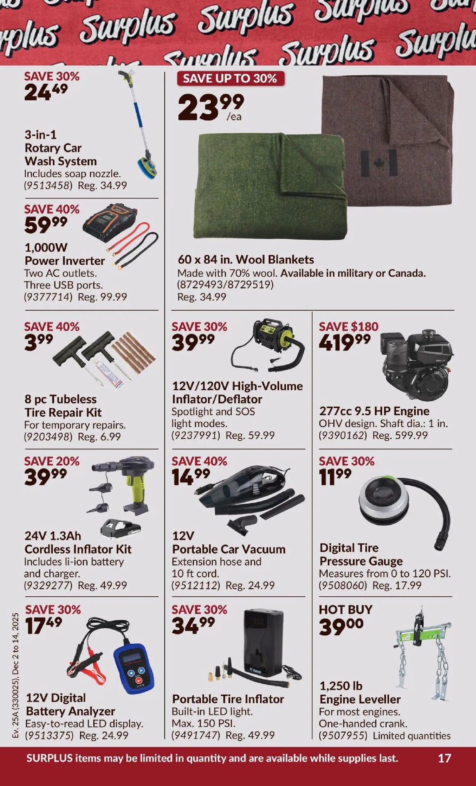 Princess Auto flyer valid from 02.12.2025 | Page: 22 | Products: PC, Pressure gauge, Soap, Battery