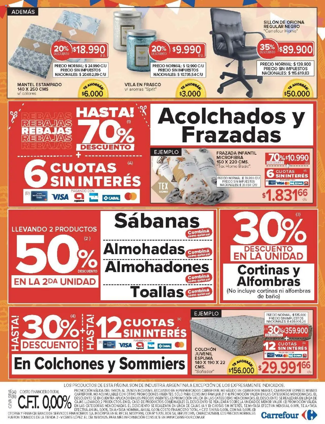 Carrefour ofertas │ válido desde el 19.08.2025 | Página: 21 | Productos: Cortinas, Frazada, Baño, Frasco