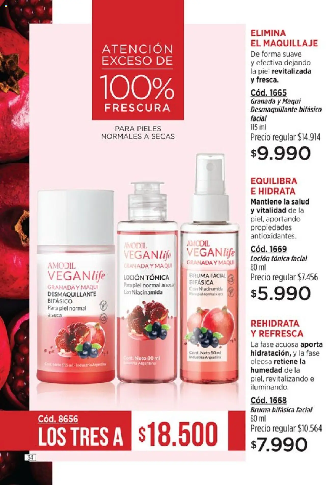 Catálogo Amodil Campaña 14 │ válido desde el 19.08.2025 | Página: 34 | Productos: Maquillaje, Desmaquillante, Loción, Bruma