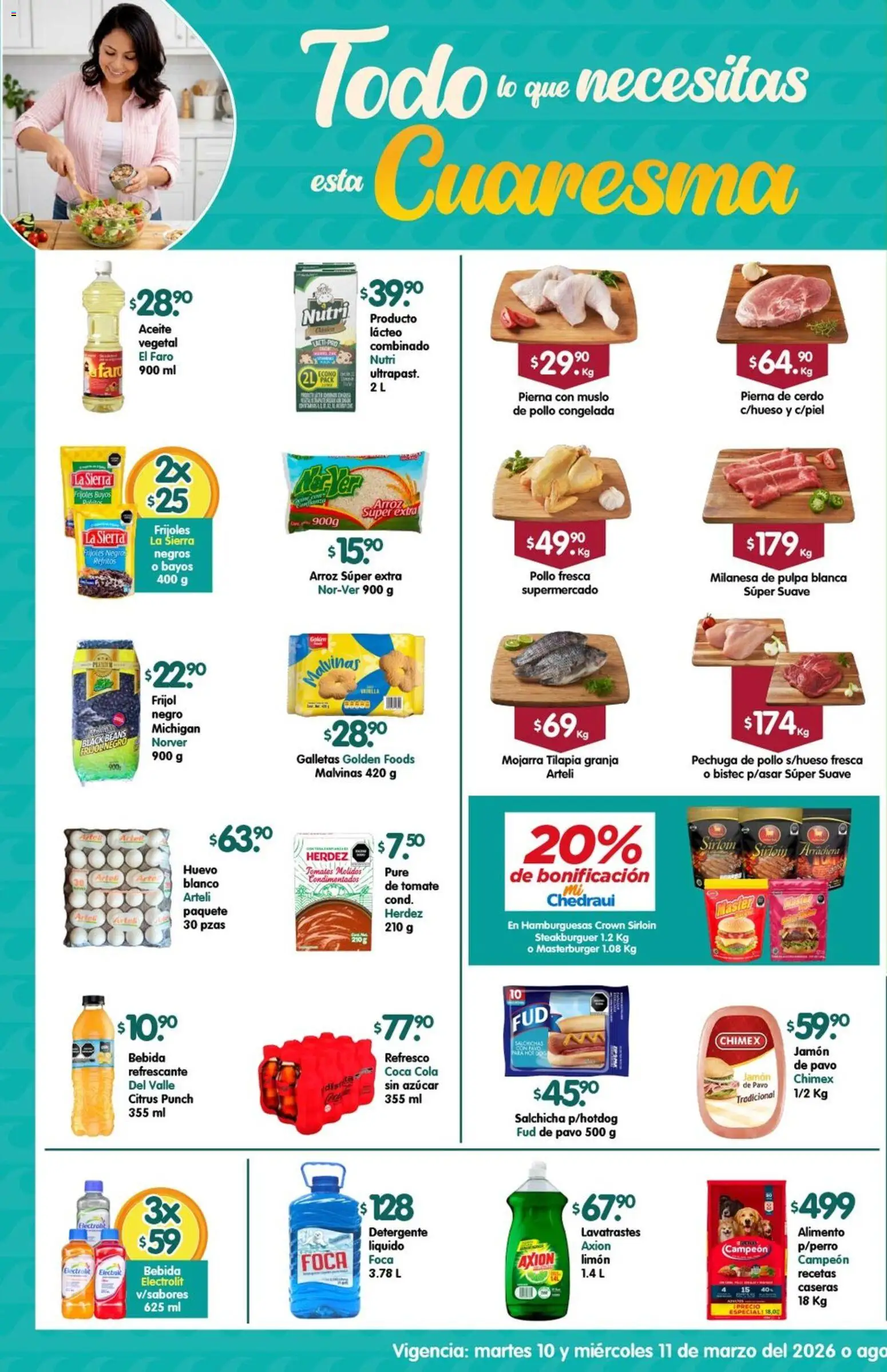Nuevas ofertas de Arteli válidas en toda la República Mexicana desde el 10.03.2026. ¡Encuentra las mejores ofertas en Arteli folleto Express! | Página: 1 | Productos: Tomate, Cerdo, Arroz, Galletas