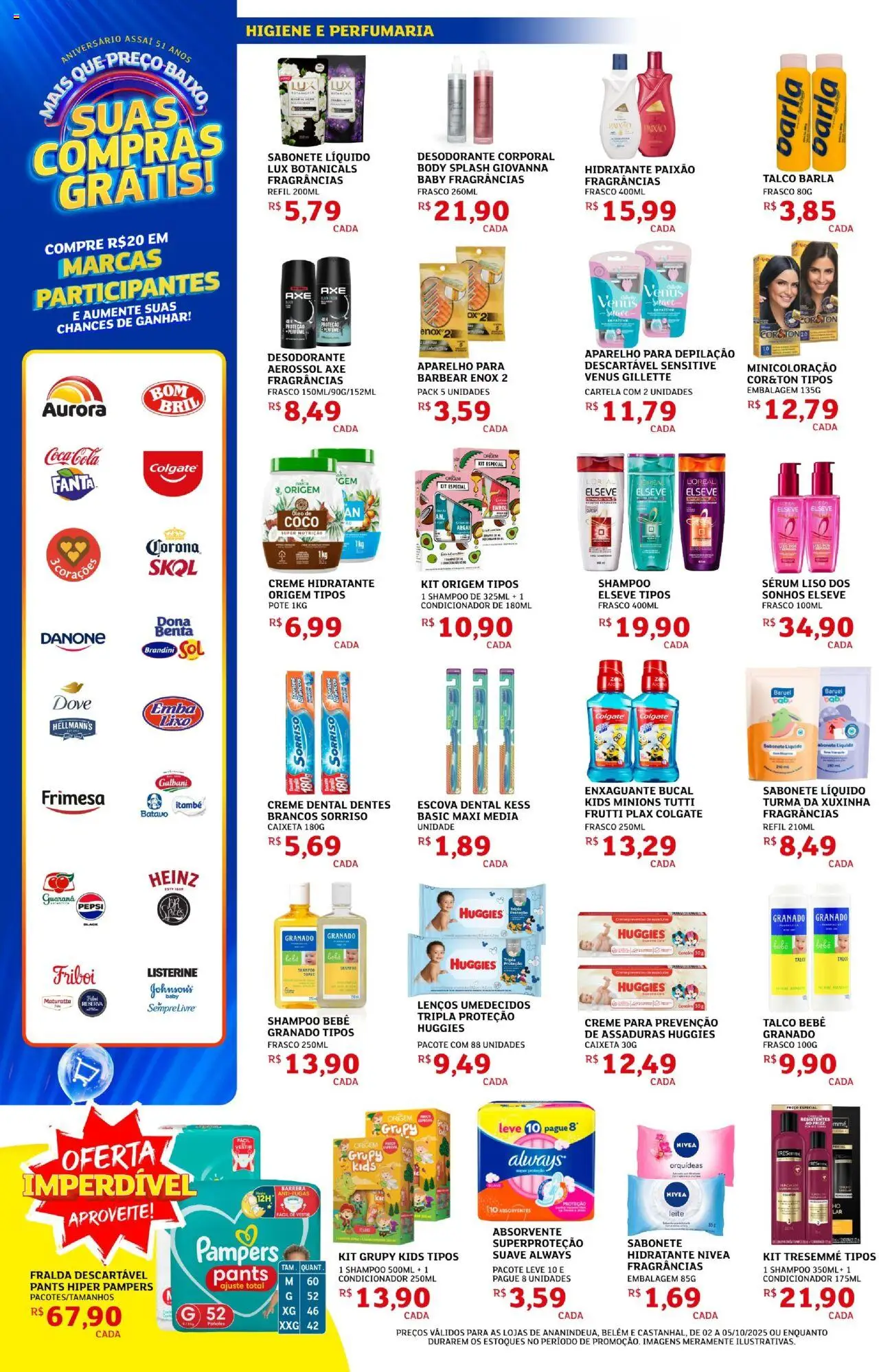 Assaí Atacadista Folheto - válido de 02.10.2025 | Página: 6 | Produtos: Guaraná, Sabonete, Dove, Creme dental
