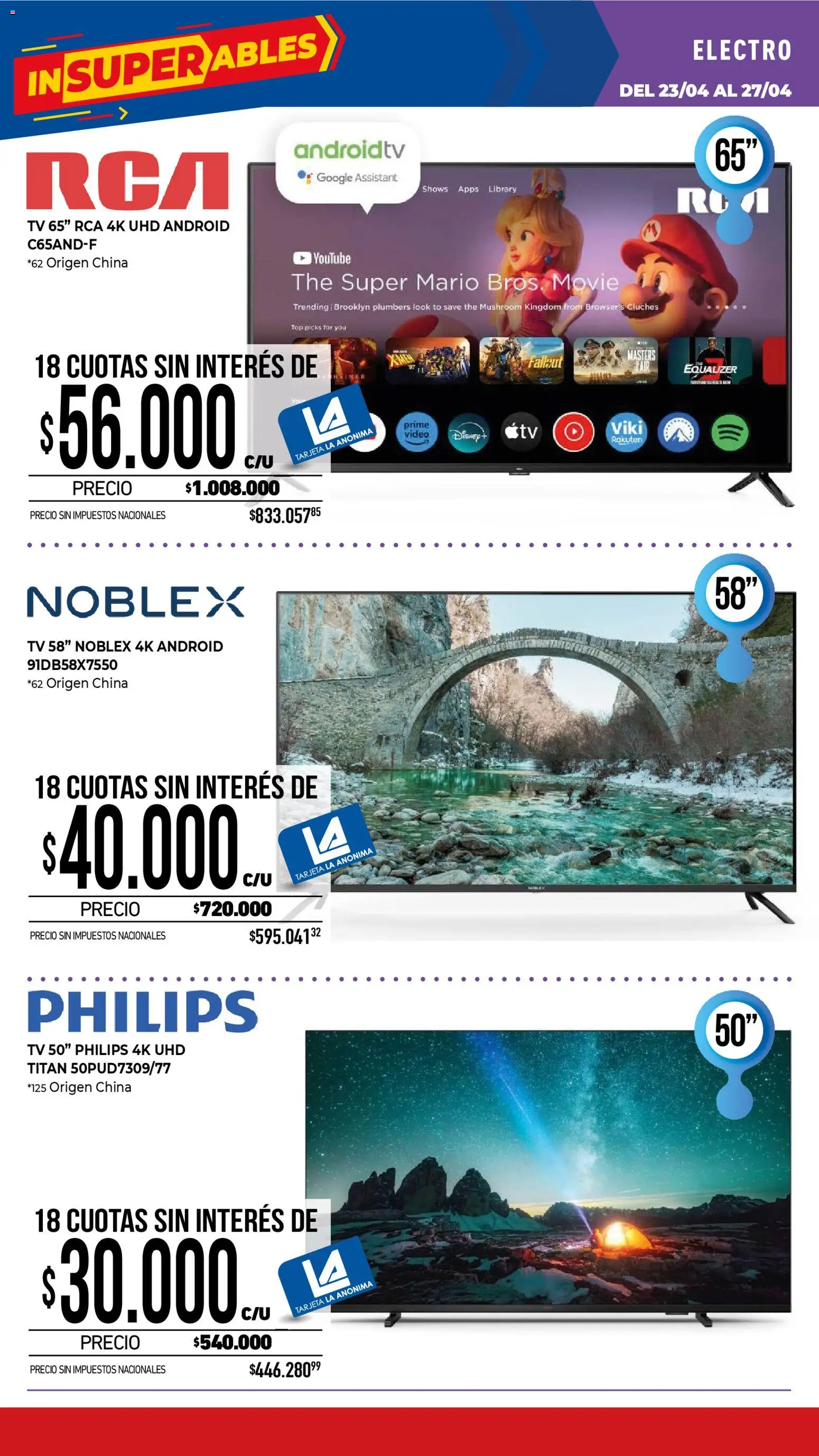 La Anonima catálogo │ válido desde el 23.04.2026 | Página: 33 | Productos: Video, Top