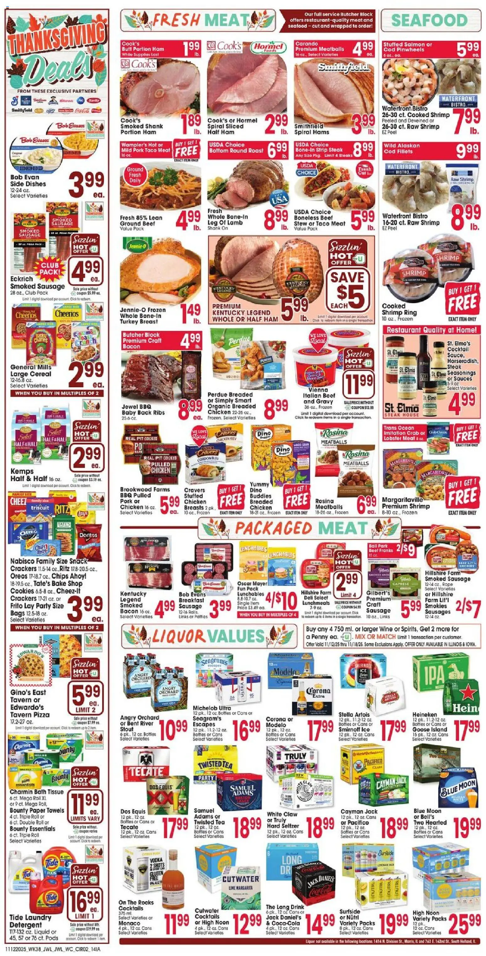 Jewel Osco Weekly Ad - IA - valid from 12.11.2025 | Page: 2 | Products: Ham, Pizza, Wine, Tea